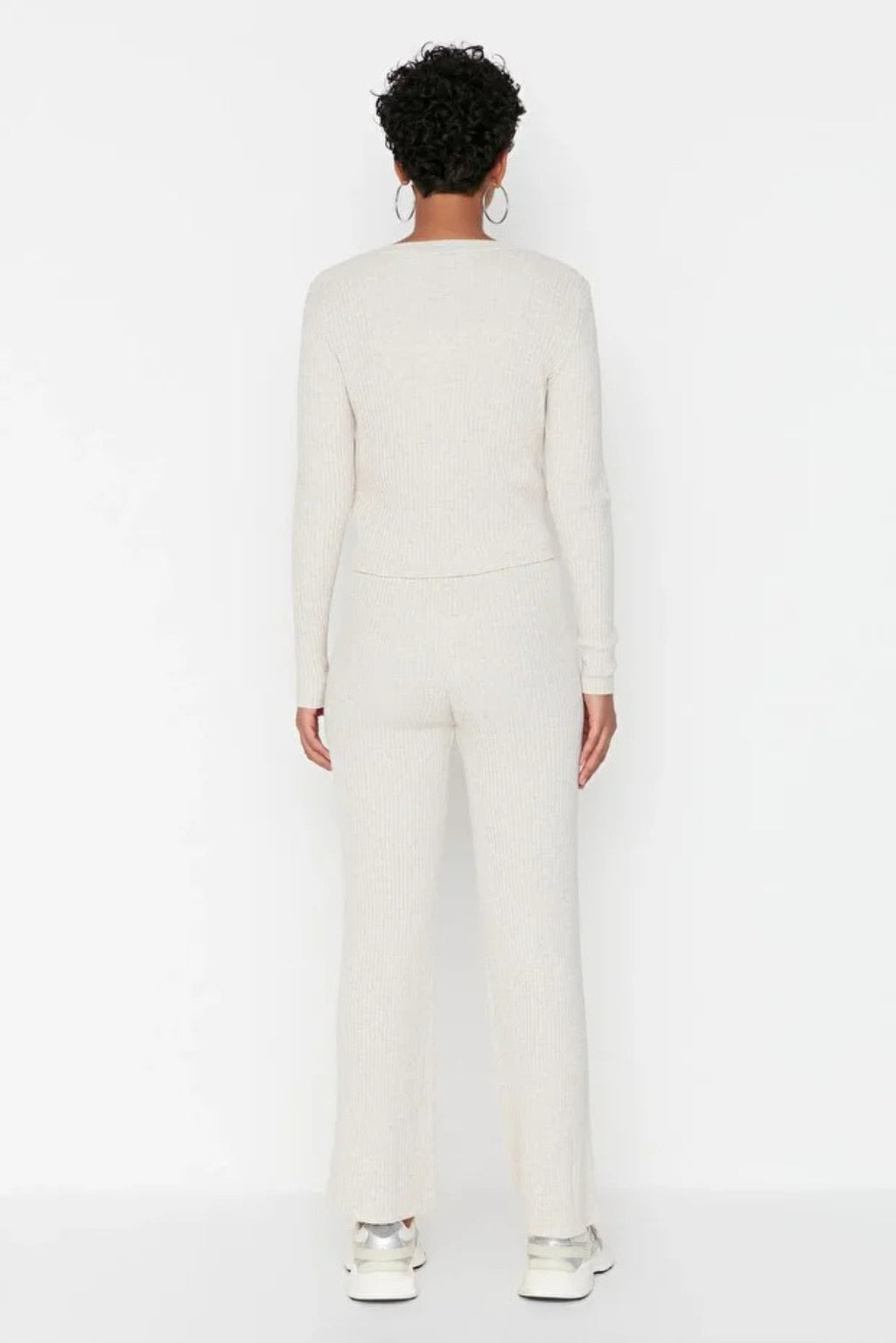 3-Piece Knit Cardigan, Top & Pants Set