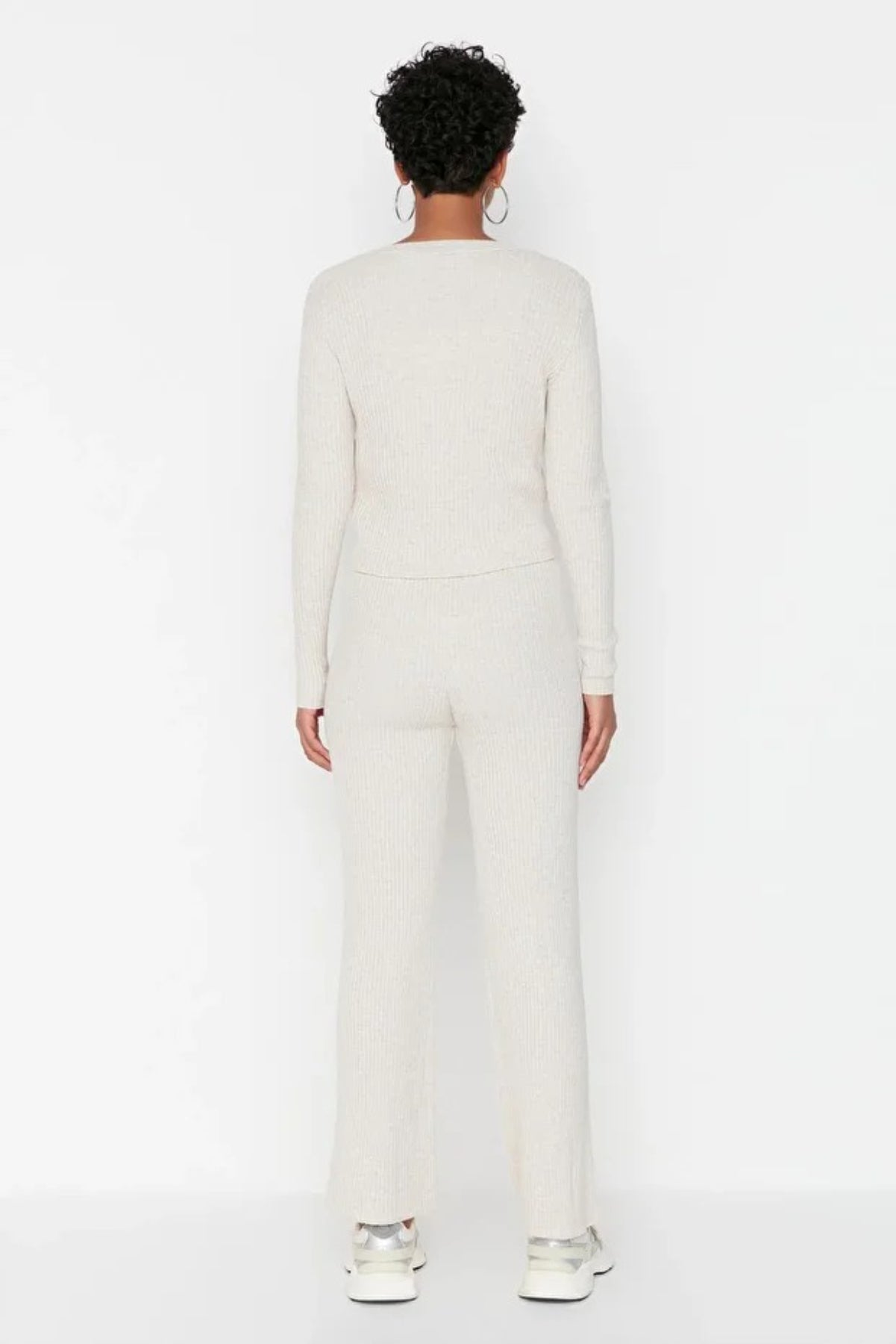 3-Piece Knit Cardigan, Top & Pants Set