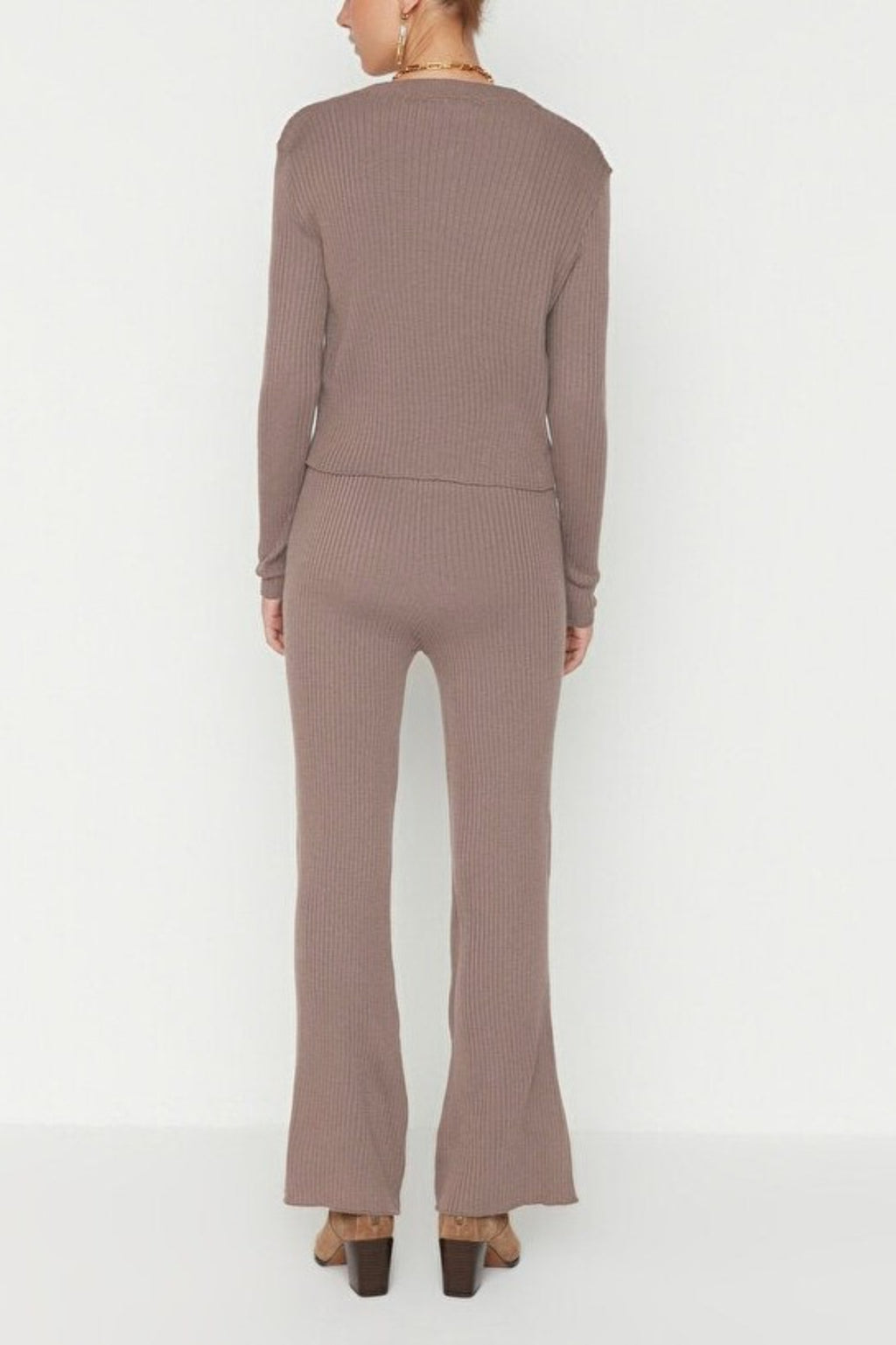 3-Piece Knit Cardigan, Top & Pants Set