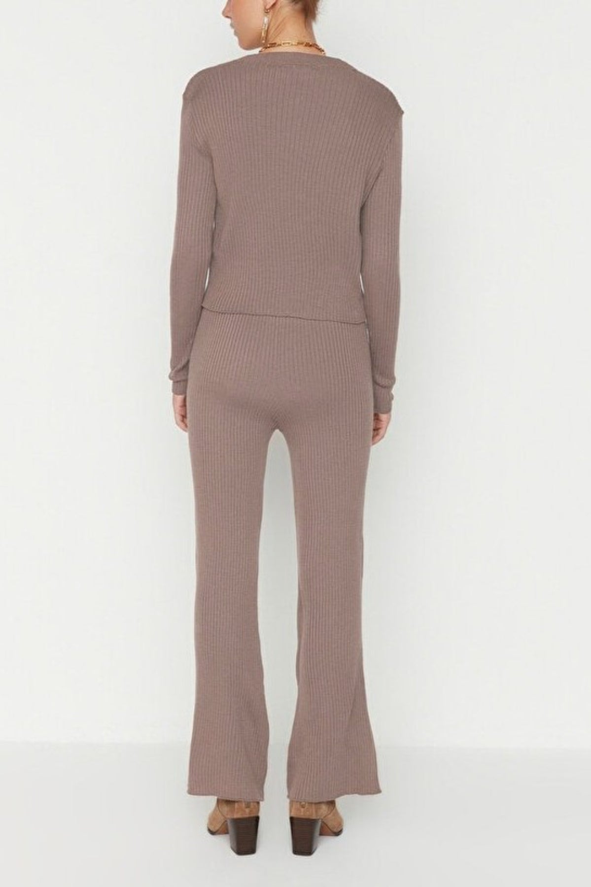 3-Piece Knit Cardigan, Top & Pants Set