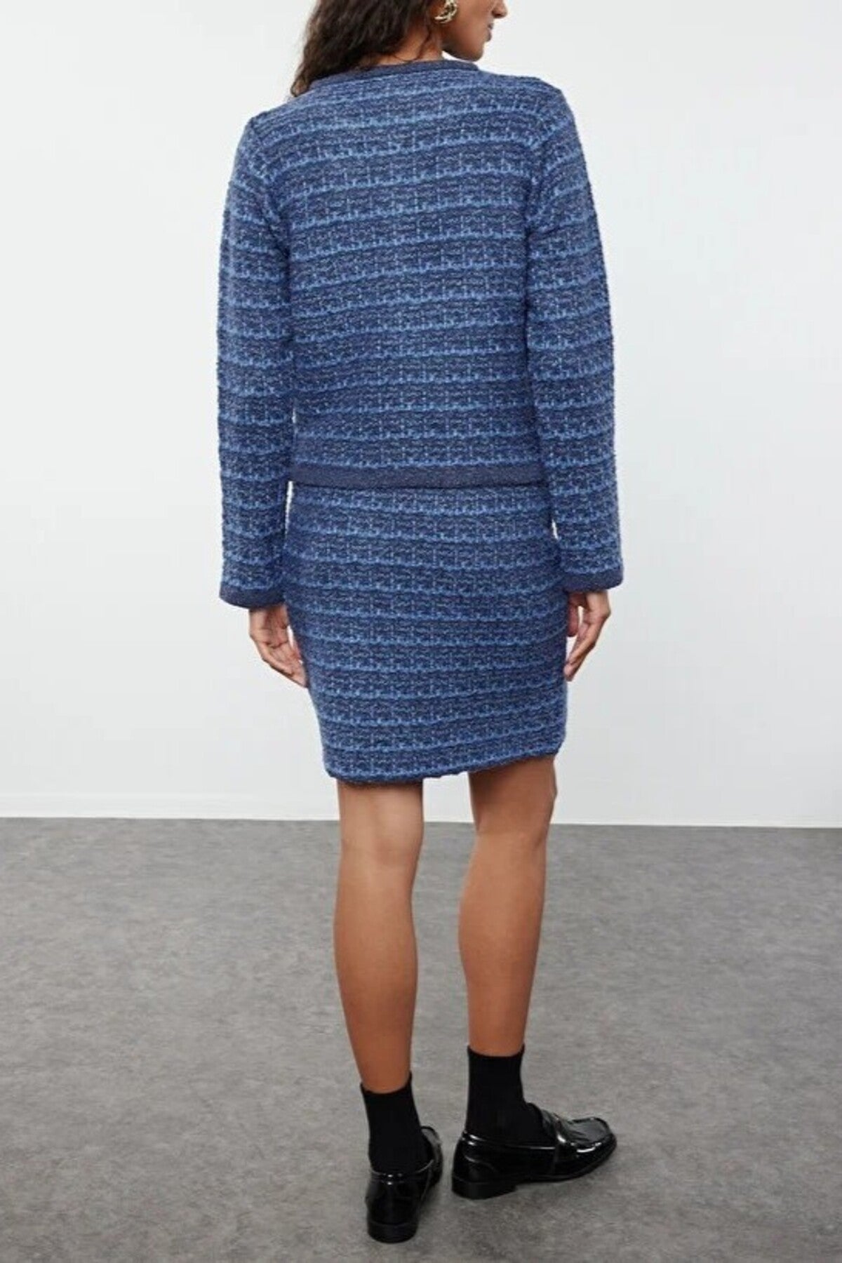 2-Piece Soft Texture Knit Cardigan & Skirt Set