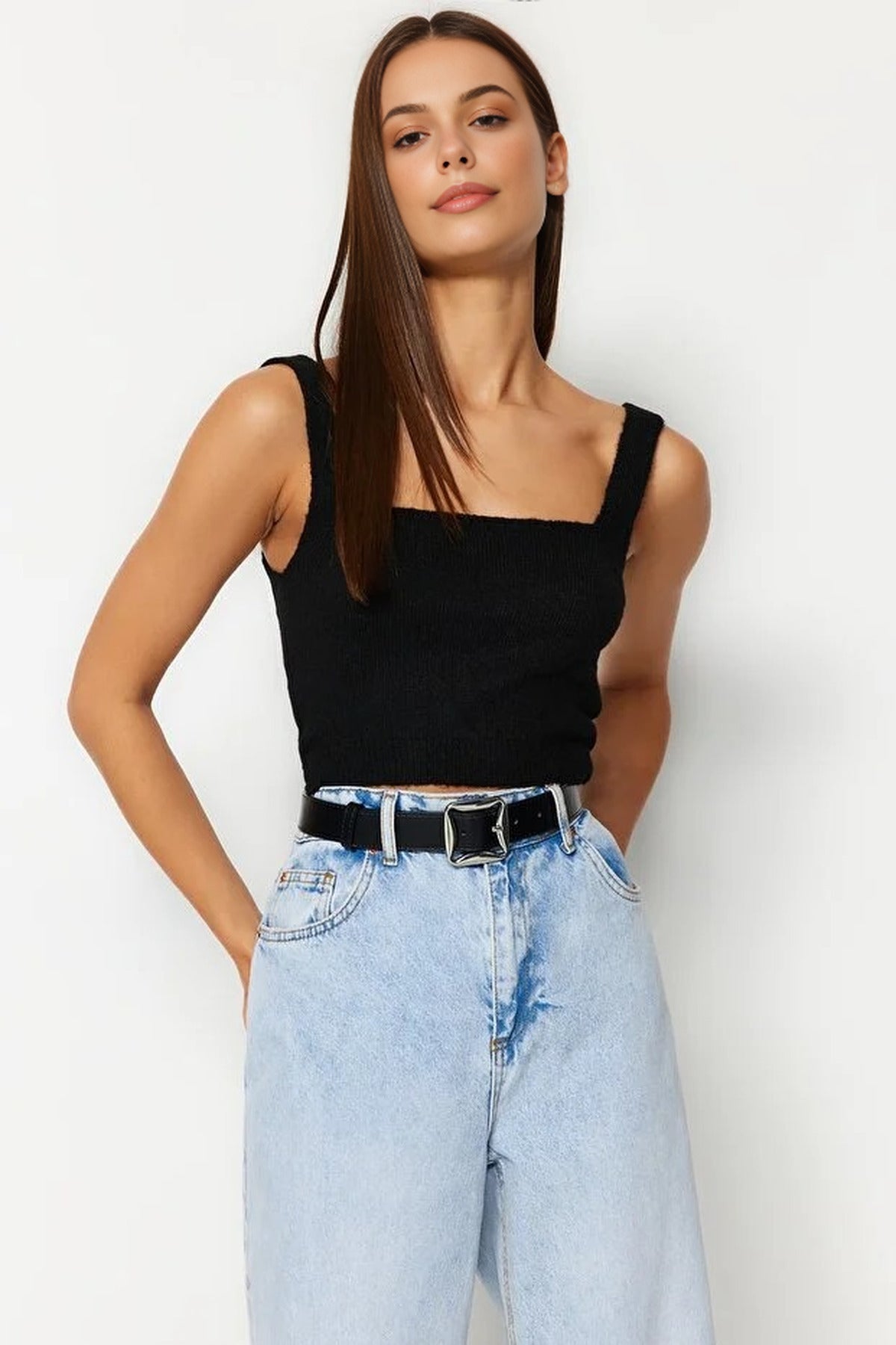 2-Piece Crop Soft-Textured Knit Blouse-Cardigan Set