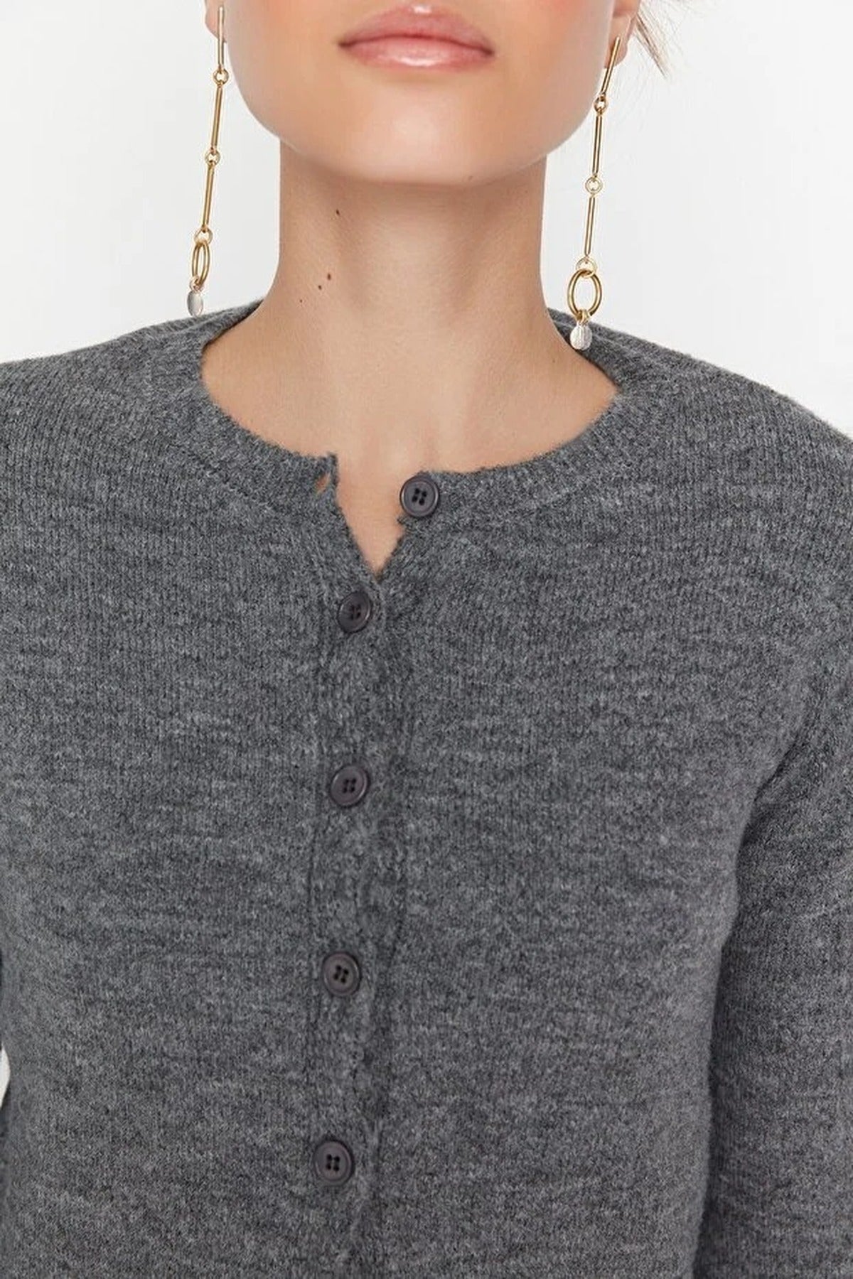 2-Piece Crop Soft-Textured Knit Blouse-Cardigan Set