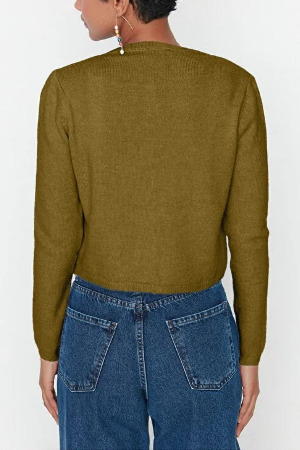 2-Piece Crop Soft-Textured Knit Blouse-Cardigan Set