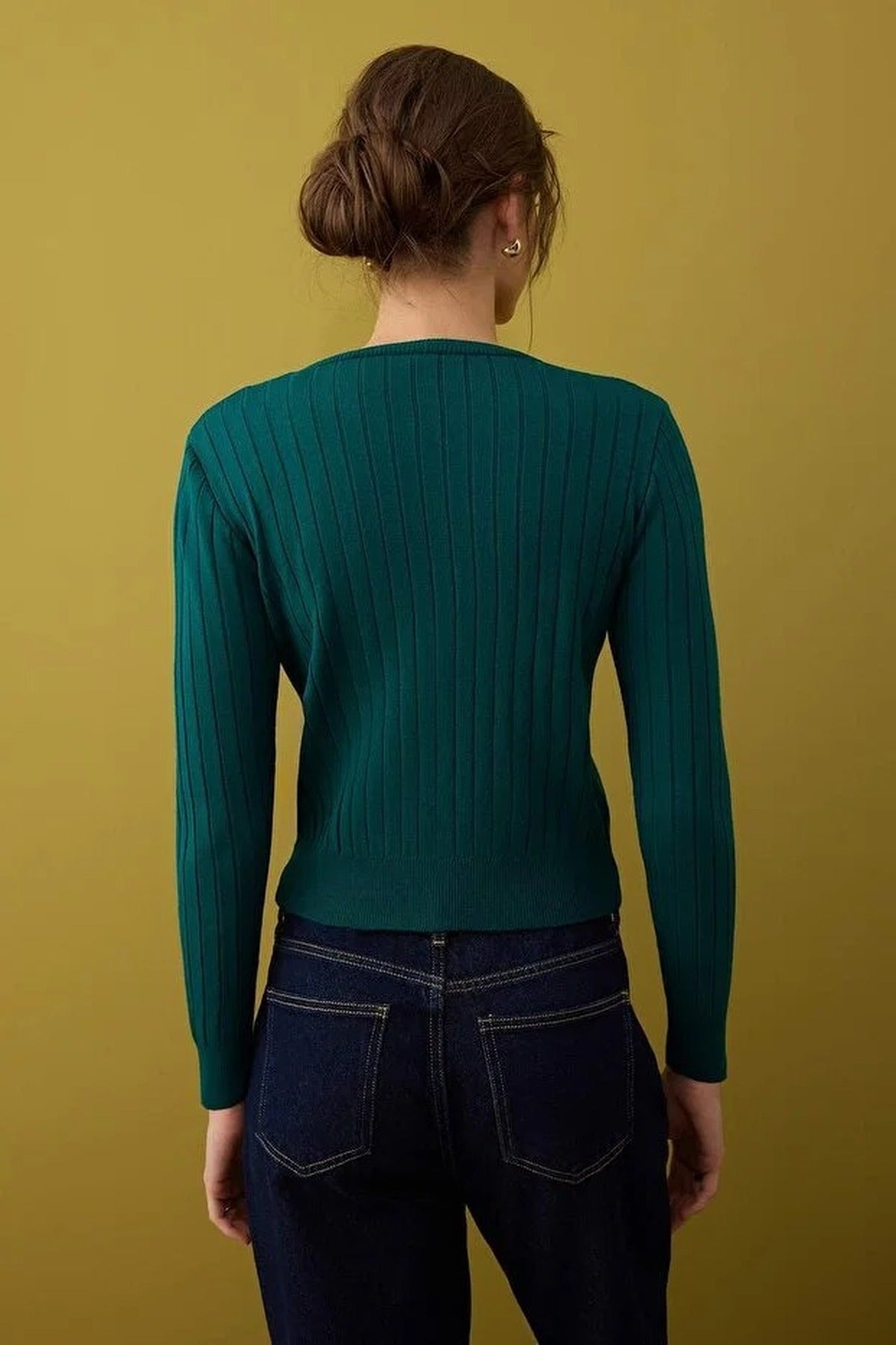 2-Piece Basic Knit Cardigan-Blouse Set