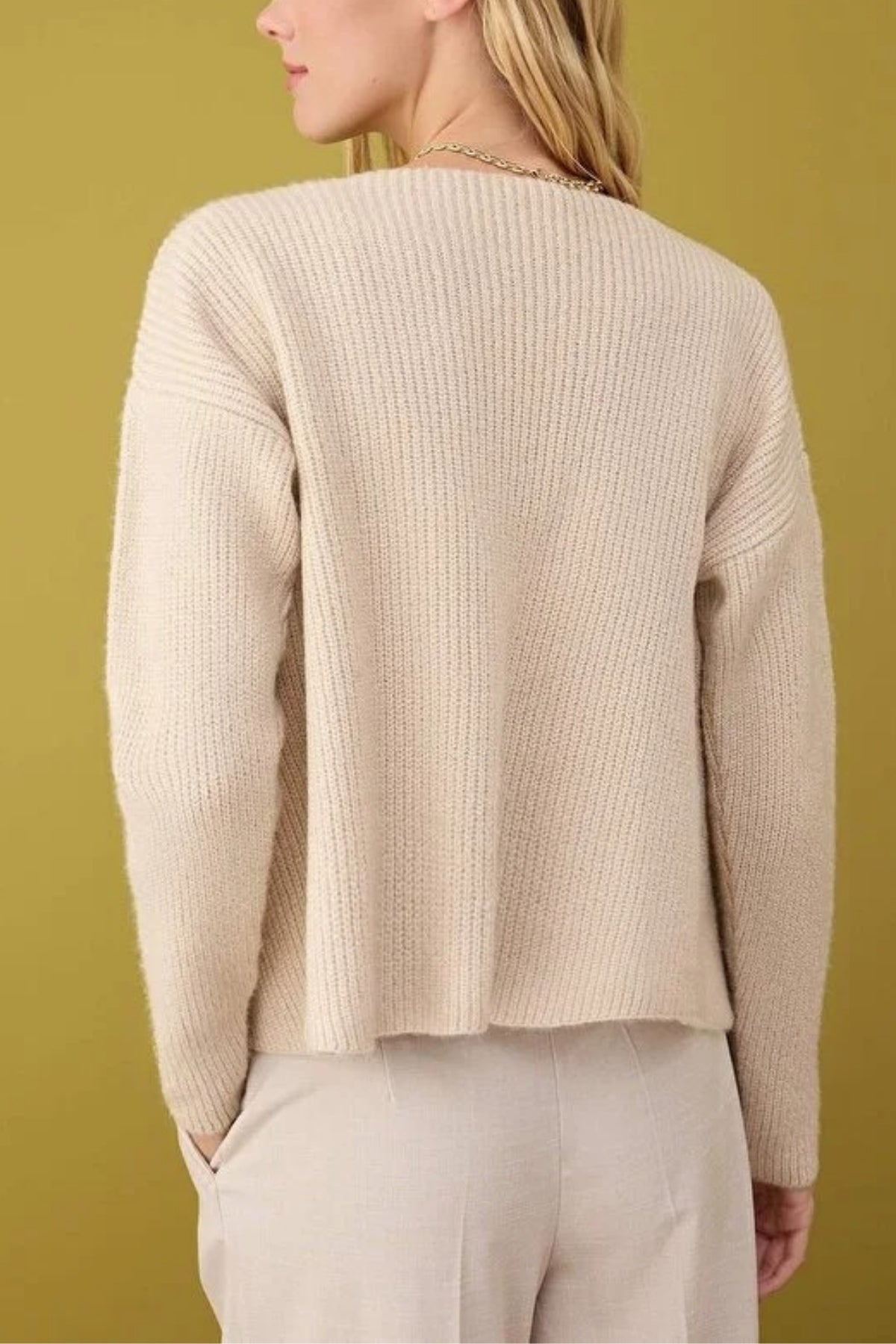 2-Piece Knit Soft-Textured Blouse-Cardigan Set