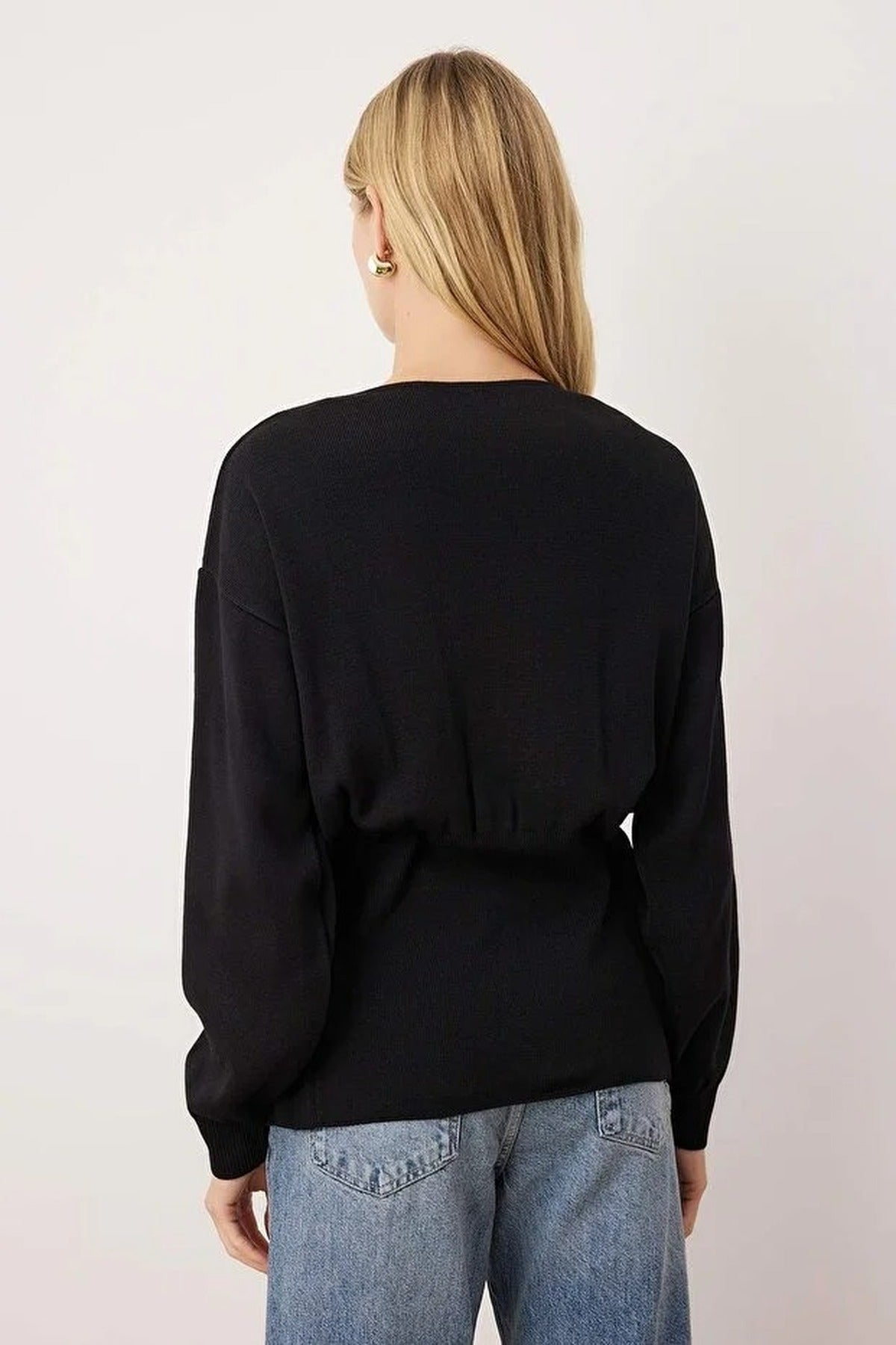 2-Piece Knit Cardigan-Blouse Set with Button Detail