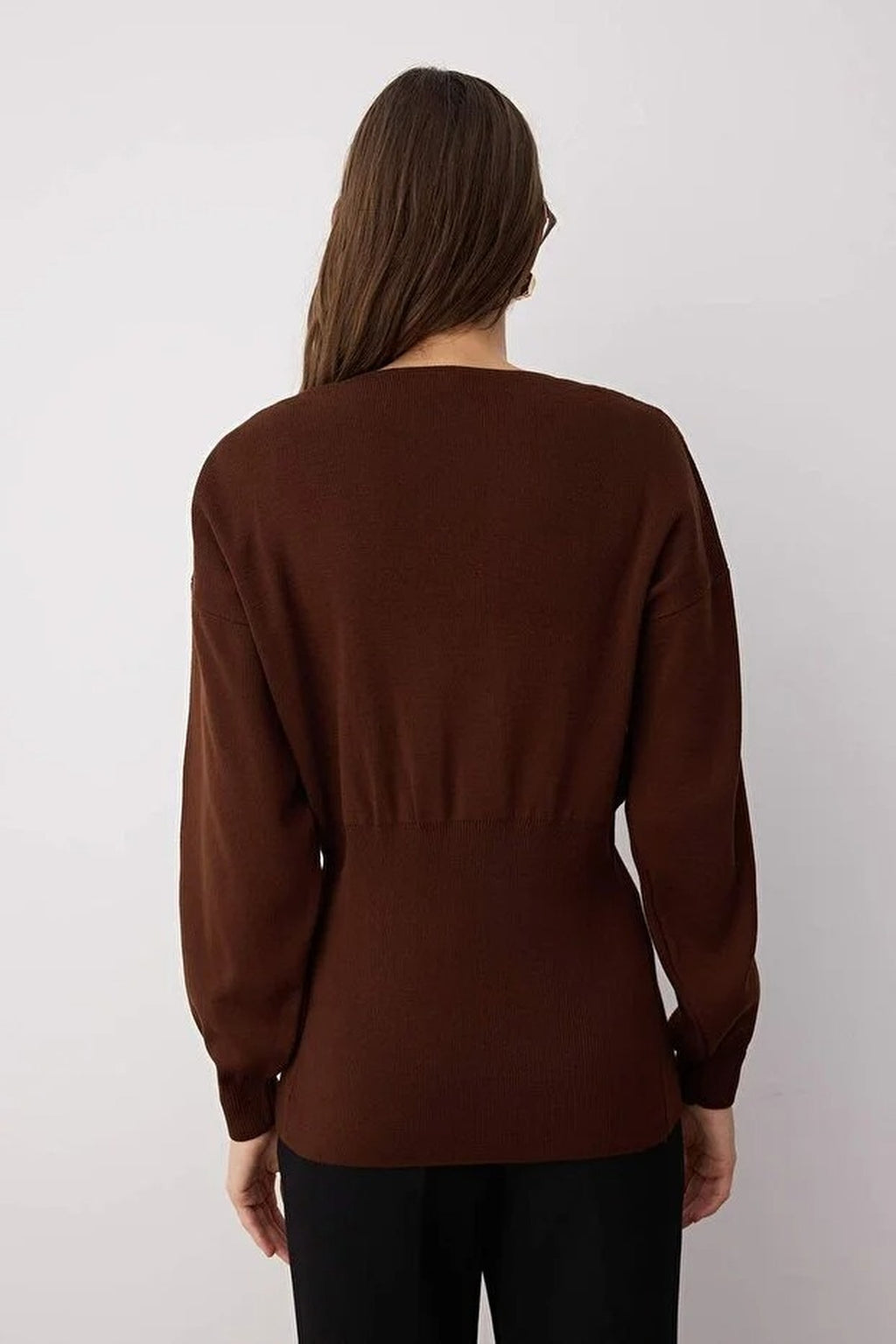 2-Piece Knit Cardigan-Blouse Set with Button Detail