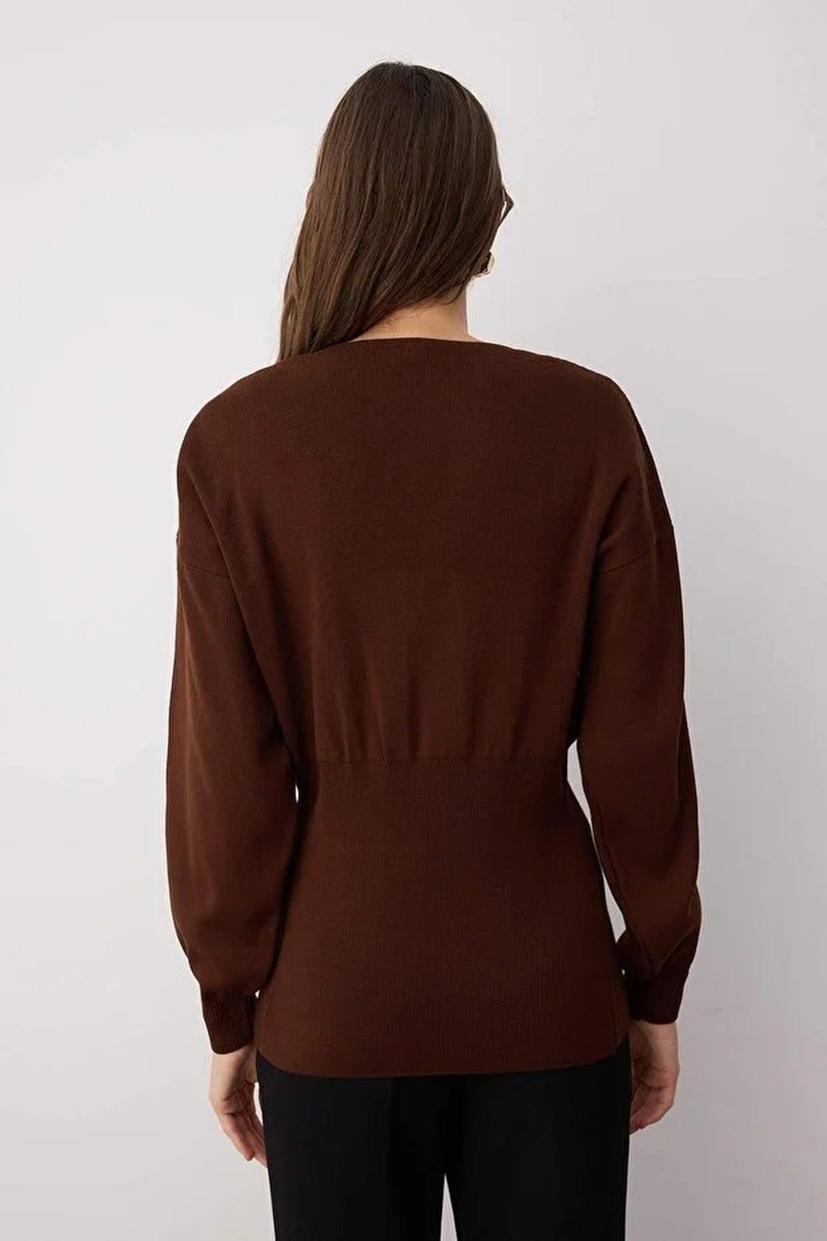 2-Piece Knit Cardigan-Blouse Set with Button Detail