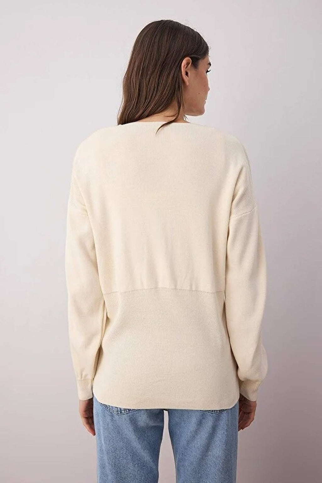 2-Piece Knit Cardigan-Blouse Set with Button Detail