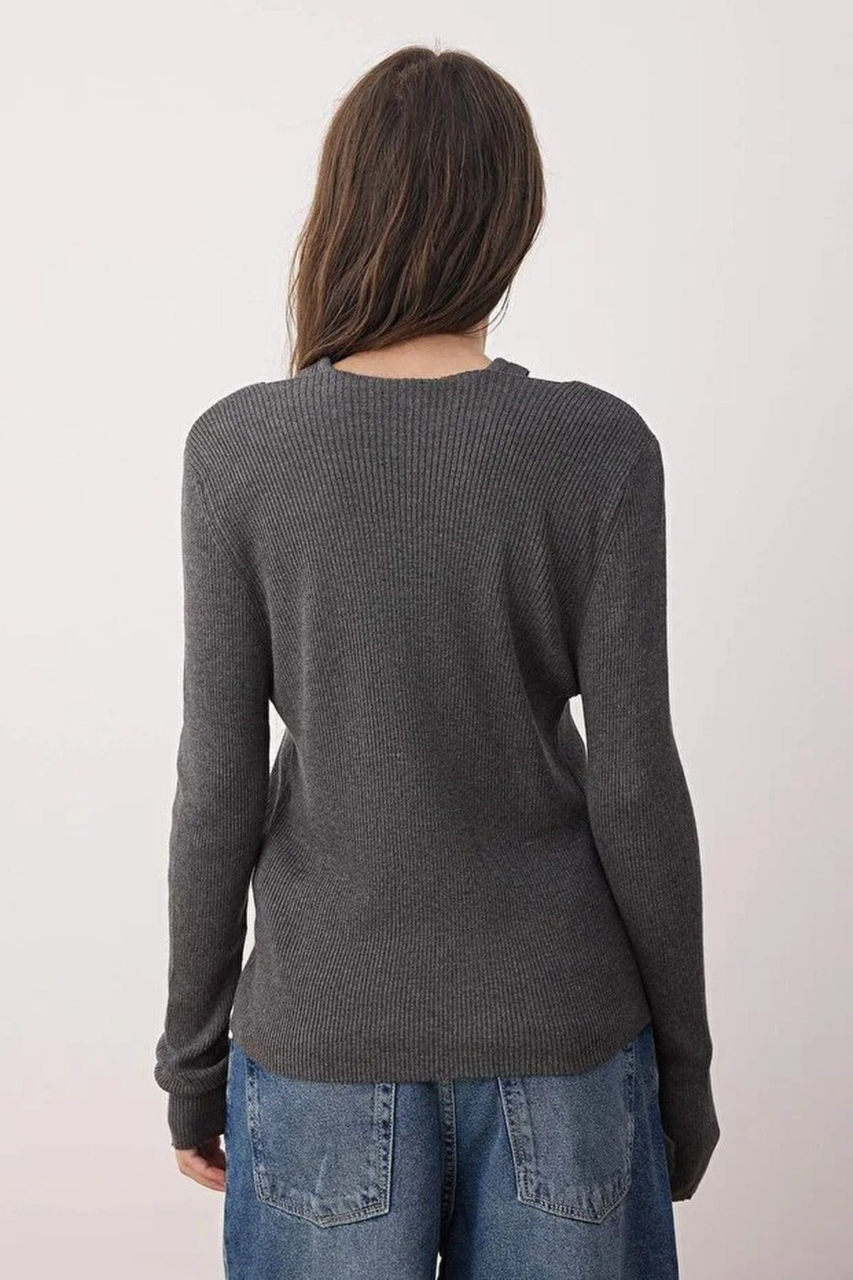 2-Piece V-Neck Mercerized Look Knitwear Cardigan-Blouse Set