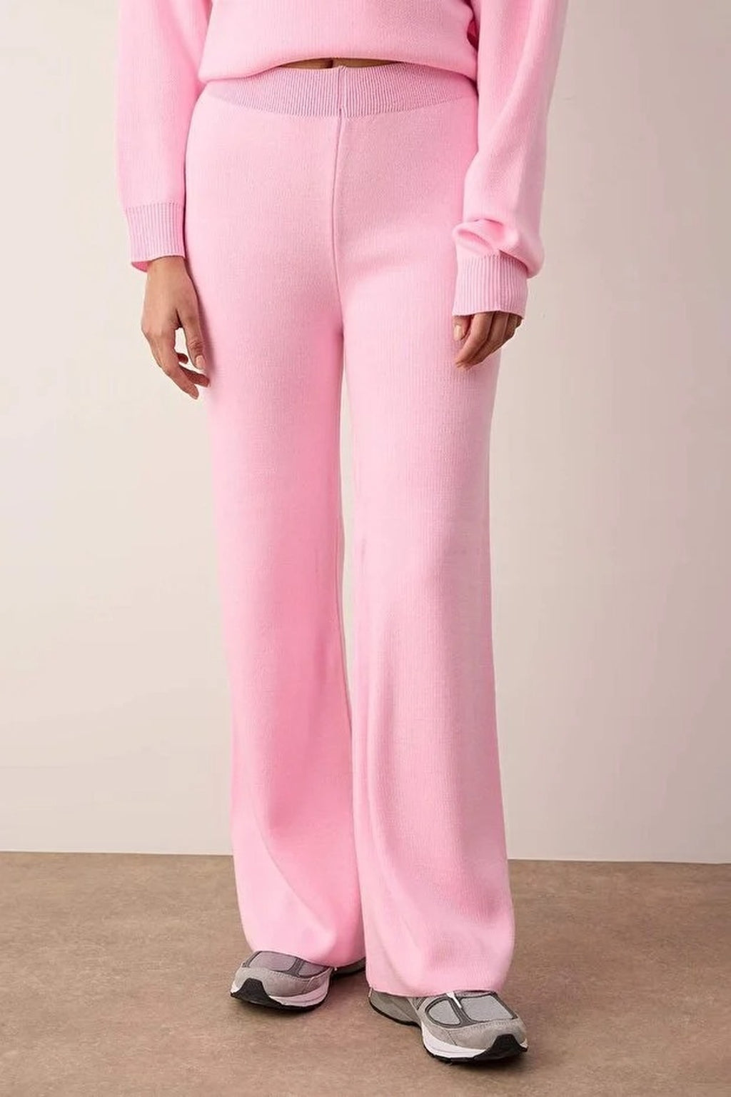 2-Piece Knitwear Boat Neck Sweater-Pants Set