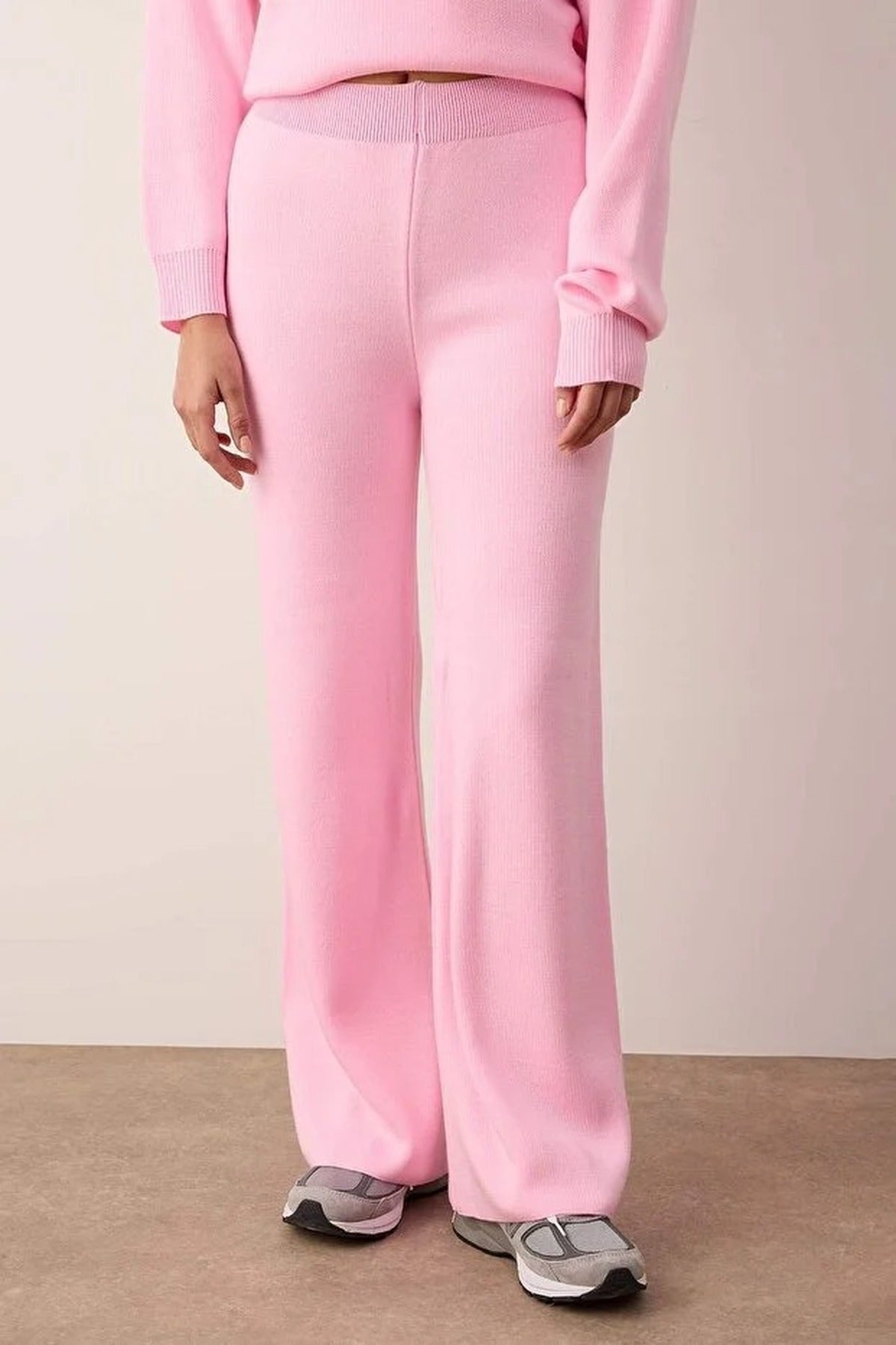 2-Piece Knitwear Boat Neck Sweater-Pants Set