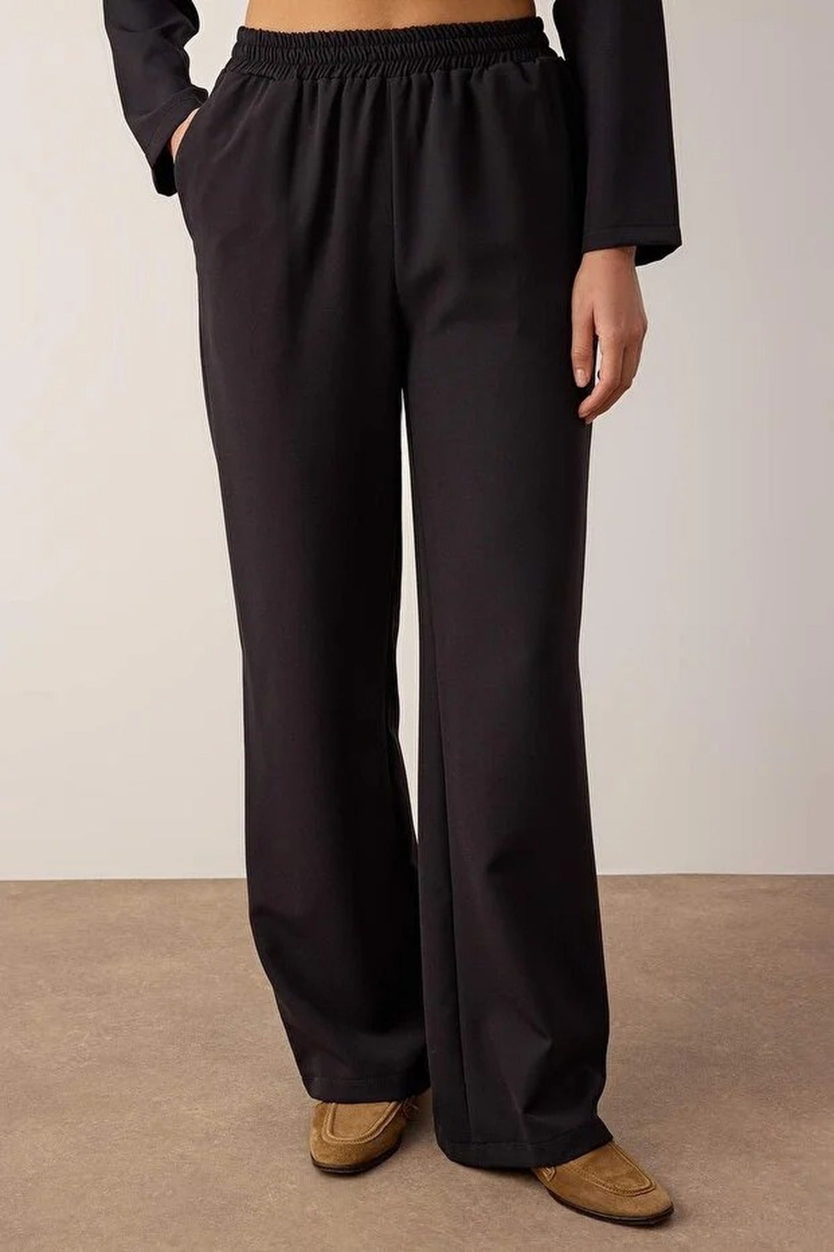 2-Piece Double-Breasted Blouse and Trousers Woven Bottom - Top Set