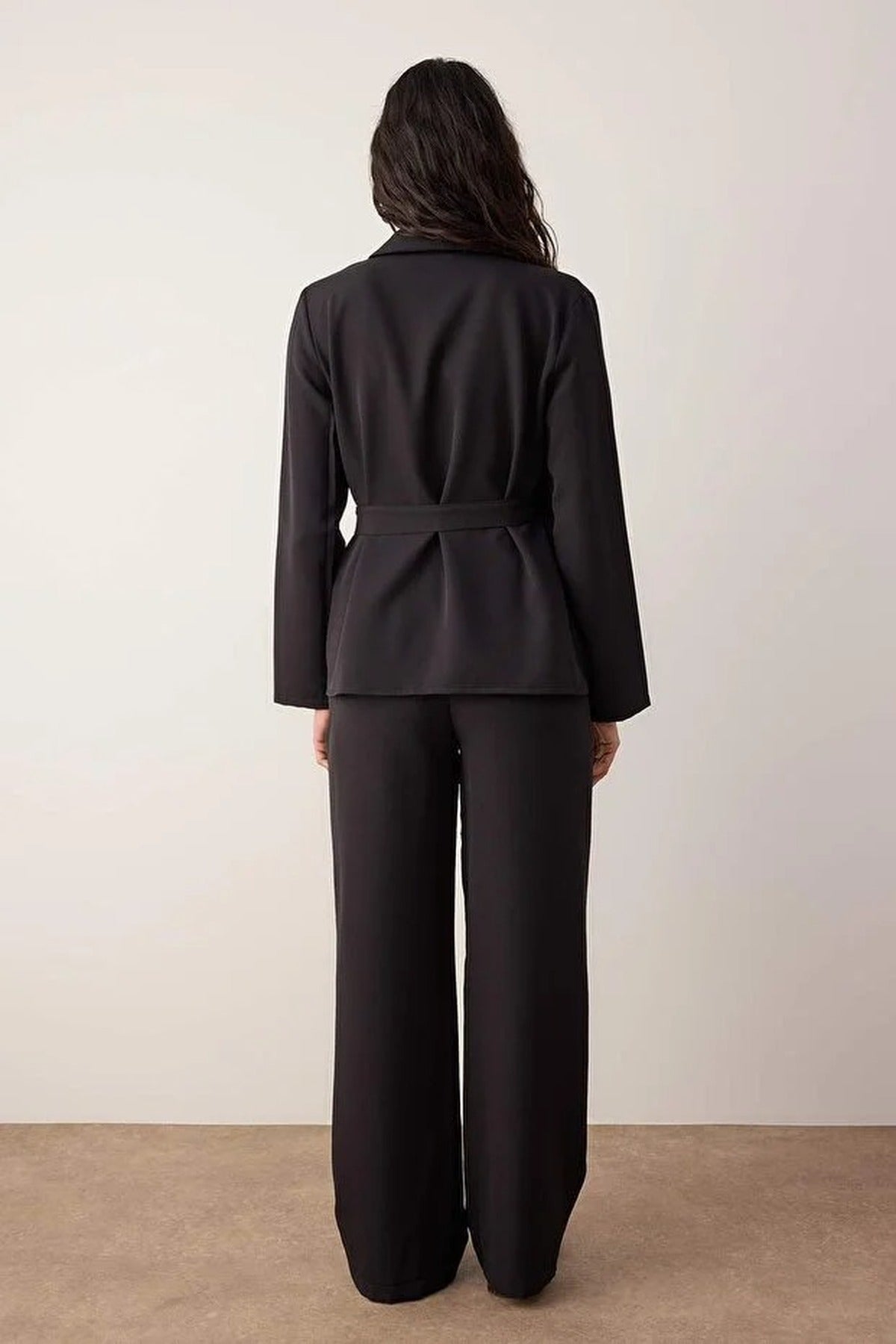 2-Piece Double-Breasted Blouse and Trousers Woven Bottom - Top Set