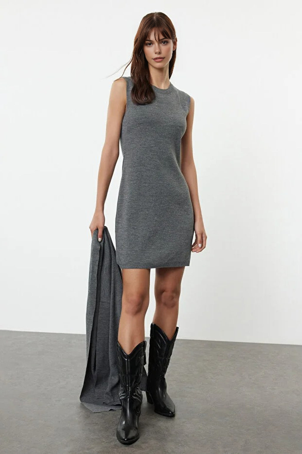 2-Piece Mini Knit Cardigan-Dress Set