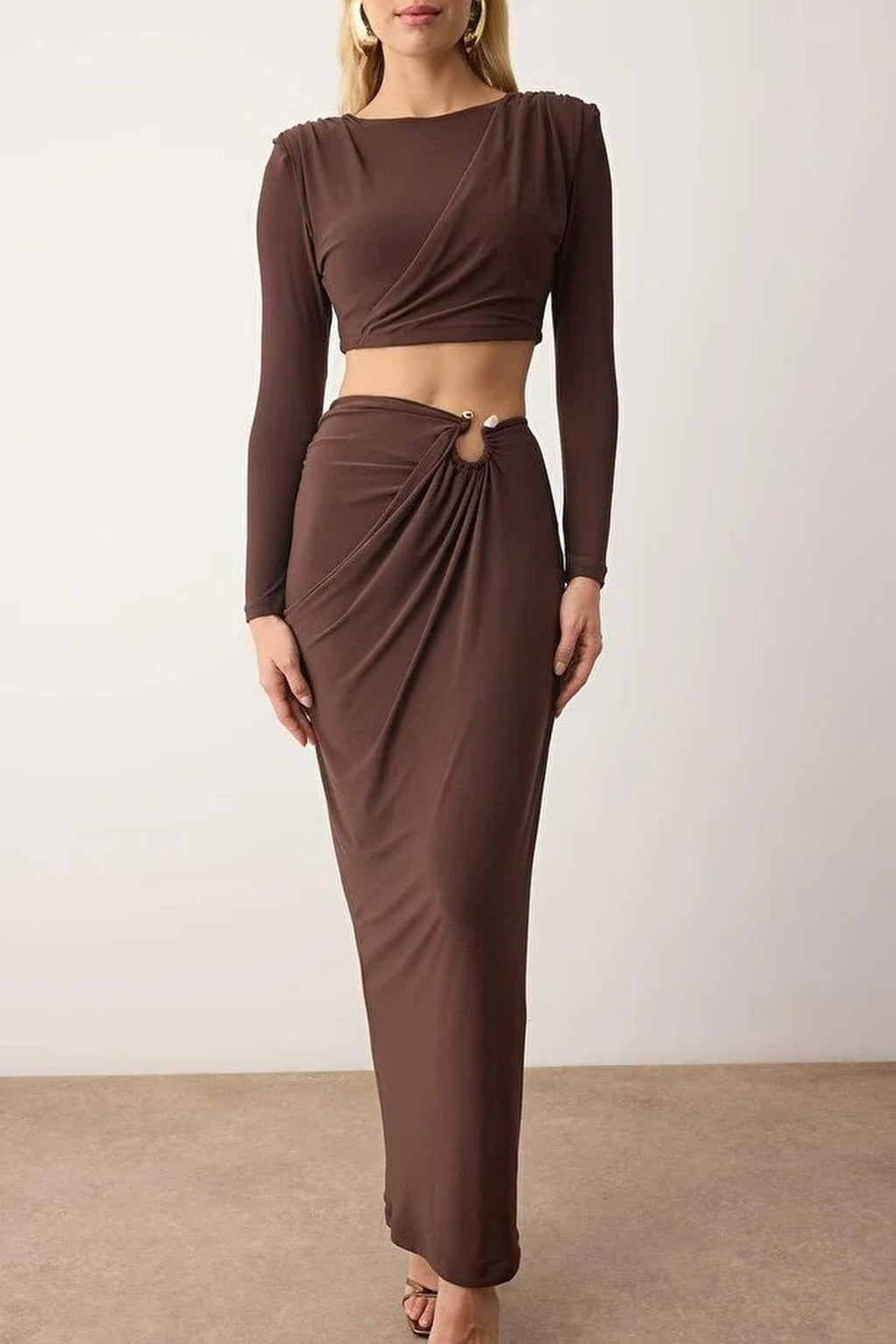 2-Piece Accessory Detailed Party Top and Bottom Set