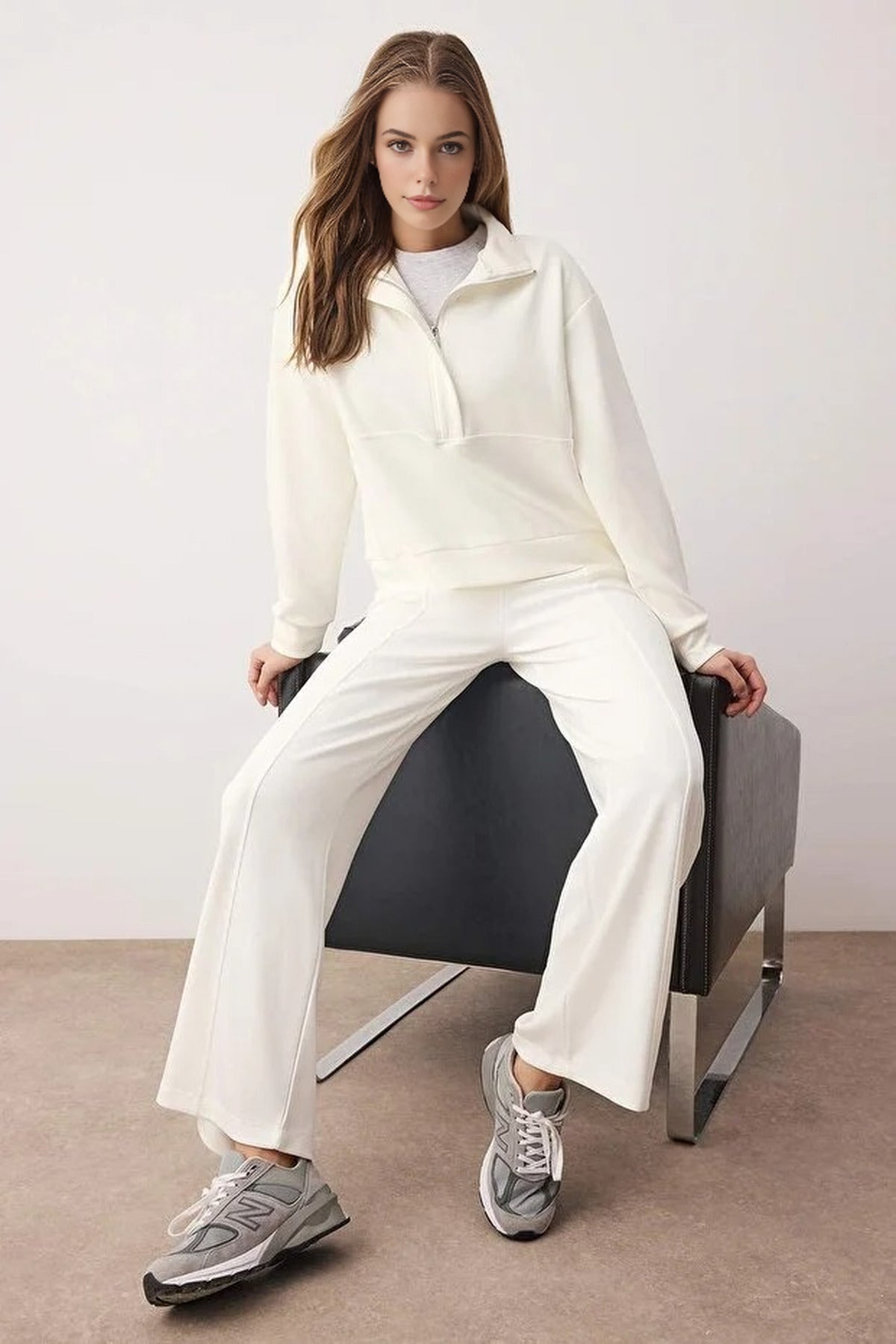 2-Piece Soft Fabric Knit Top and Bottom Set