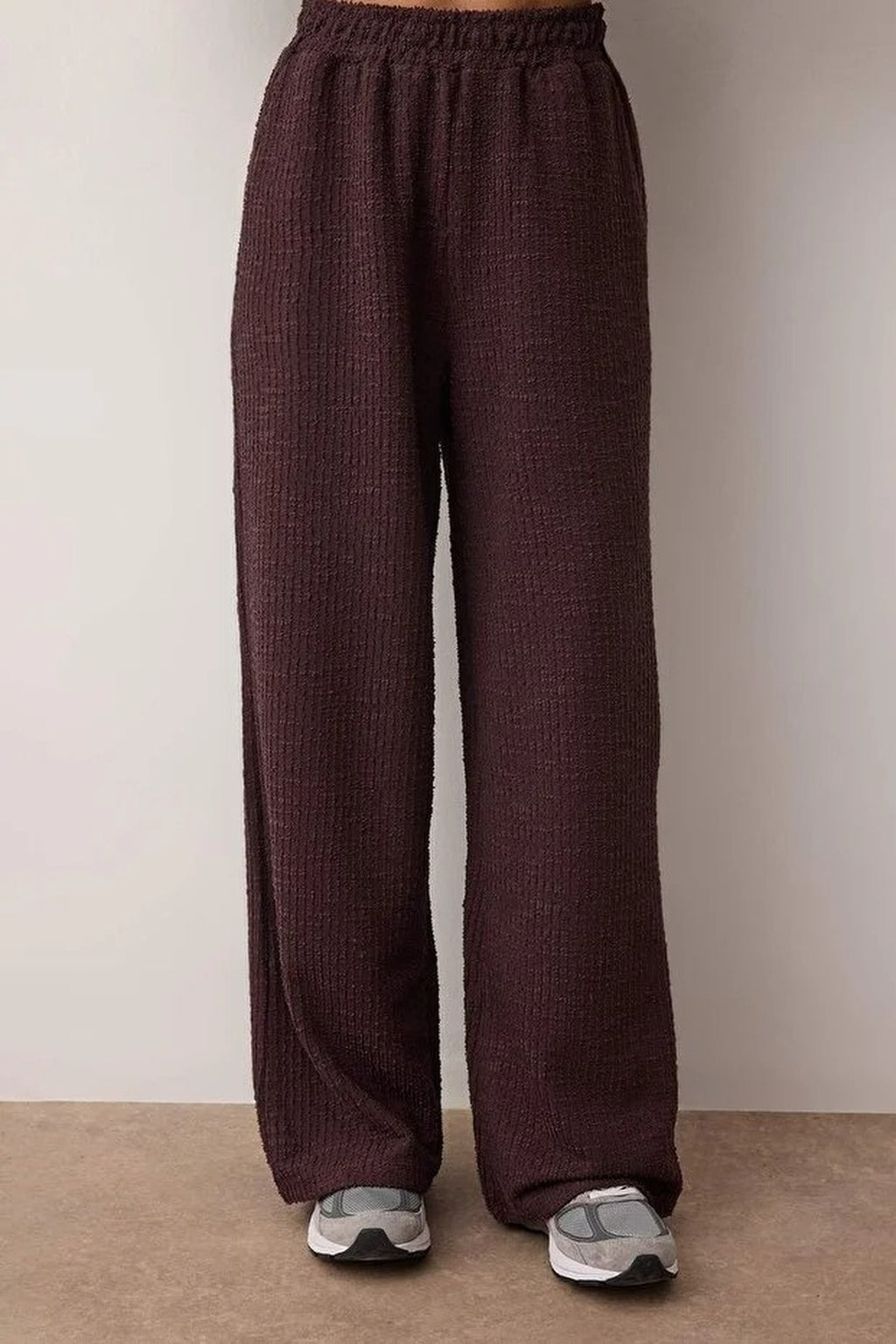 2-Piece Textured Oversize Stretch Knit Top and Bottom Set