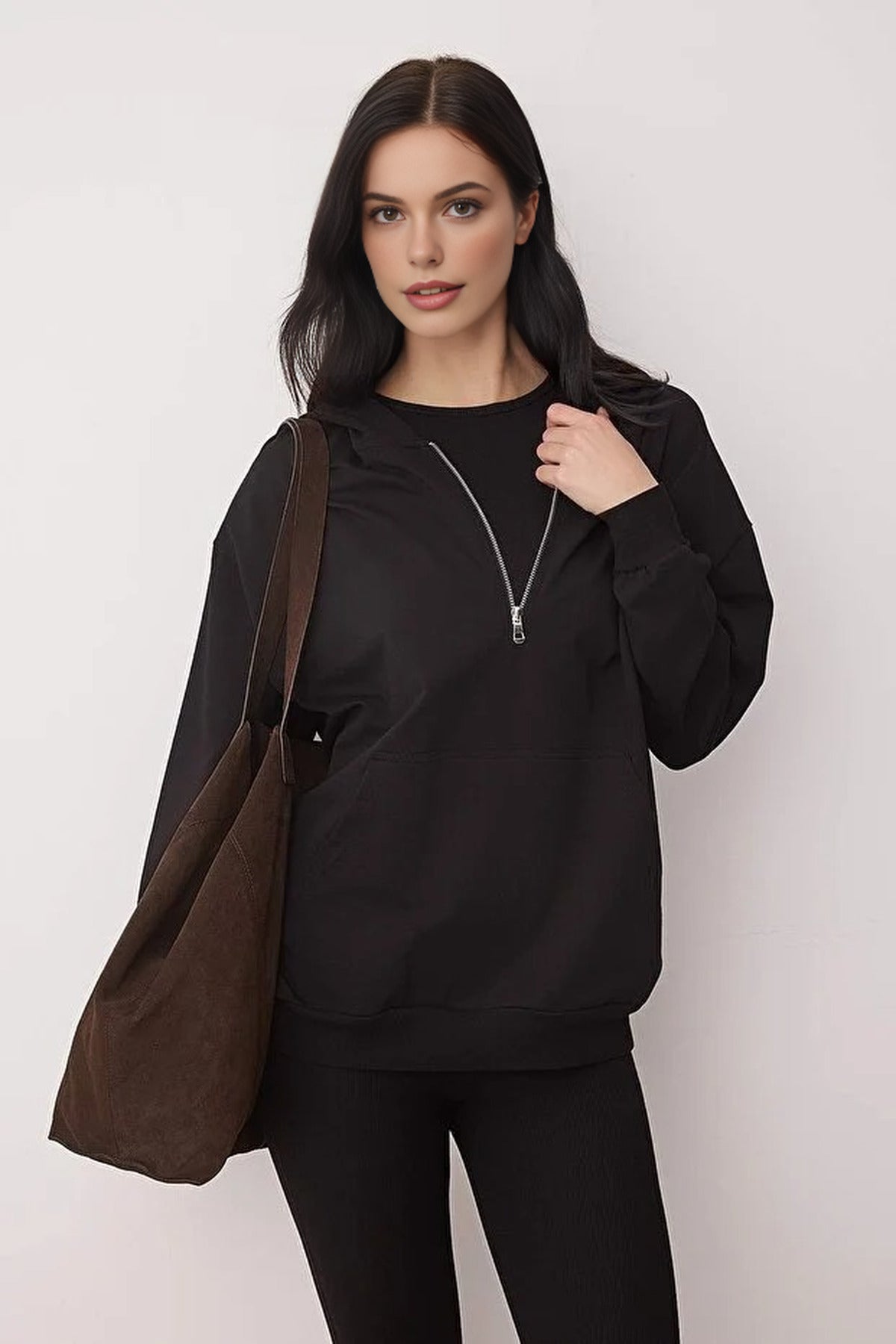 3-Piece Hooded Knitted Leggings Top and Bottom Set