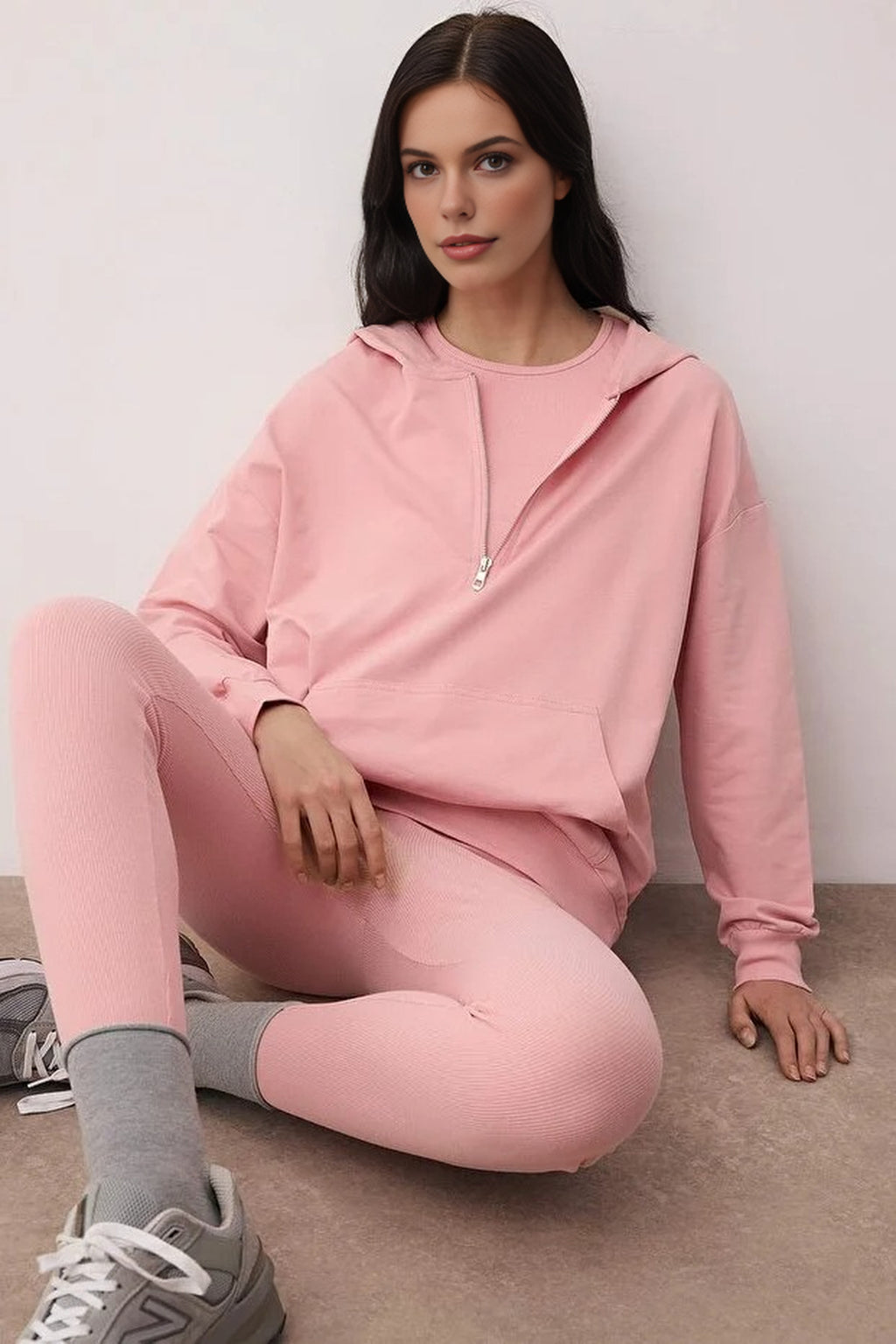 3-Piece Hooded Knitted Leggings Top and Bottom Set