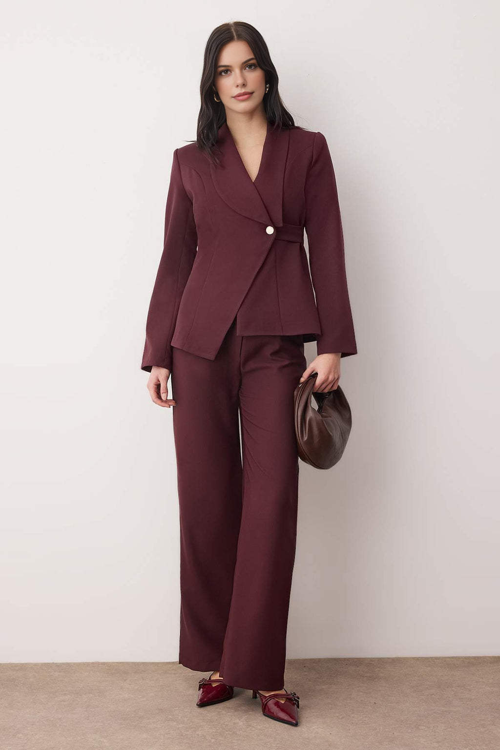 2-Piece Woven Blazer Jacket and Trousers Set