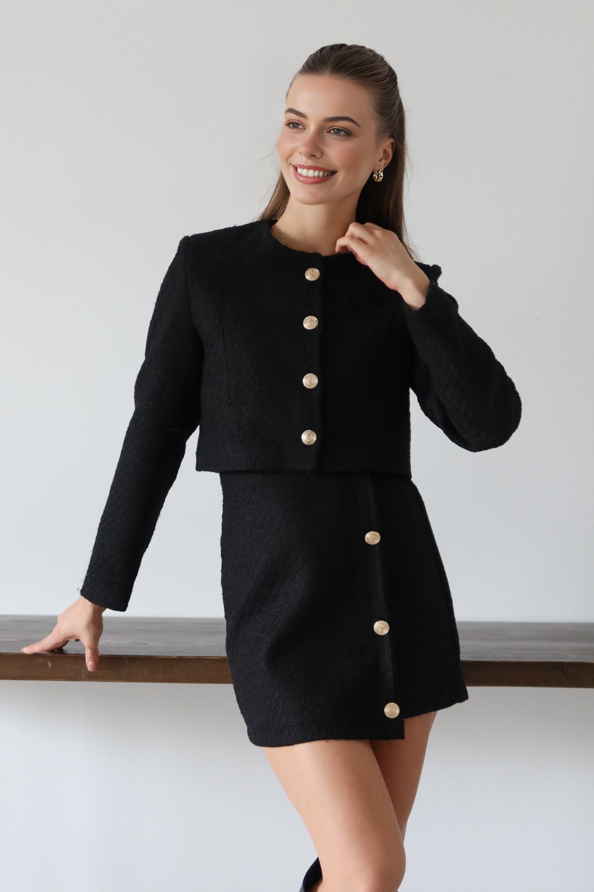 2-Piece Woven Jacket-Skirt Set