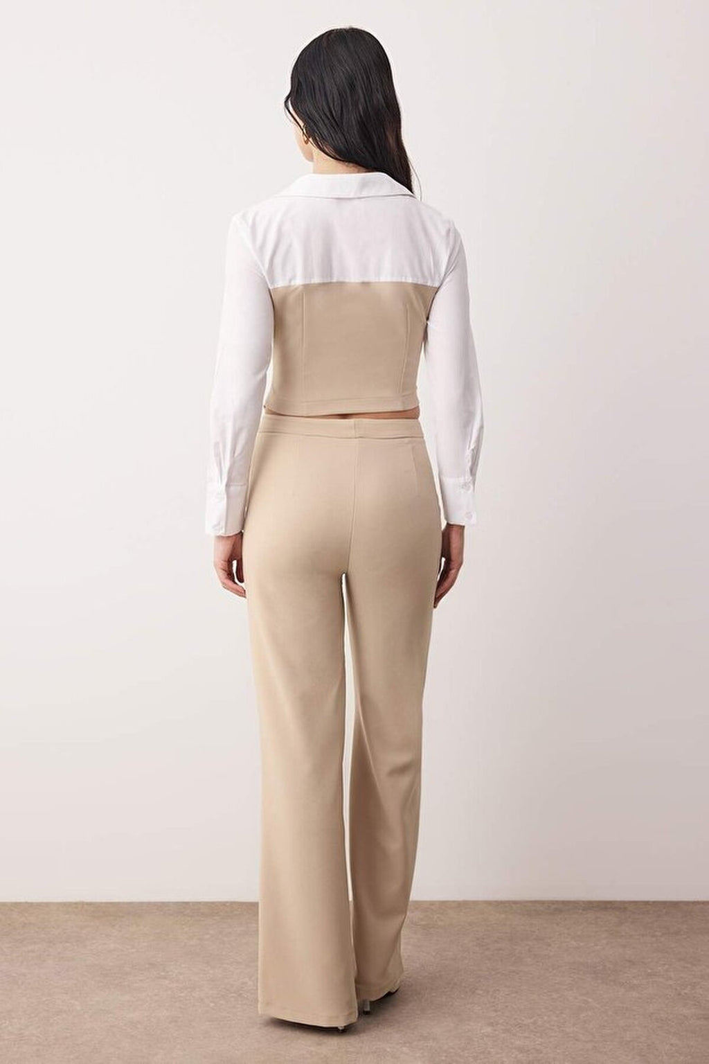 2-Piece Shirt Detail Buttoned Woven Top and Bottom Set