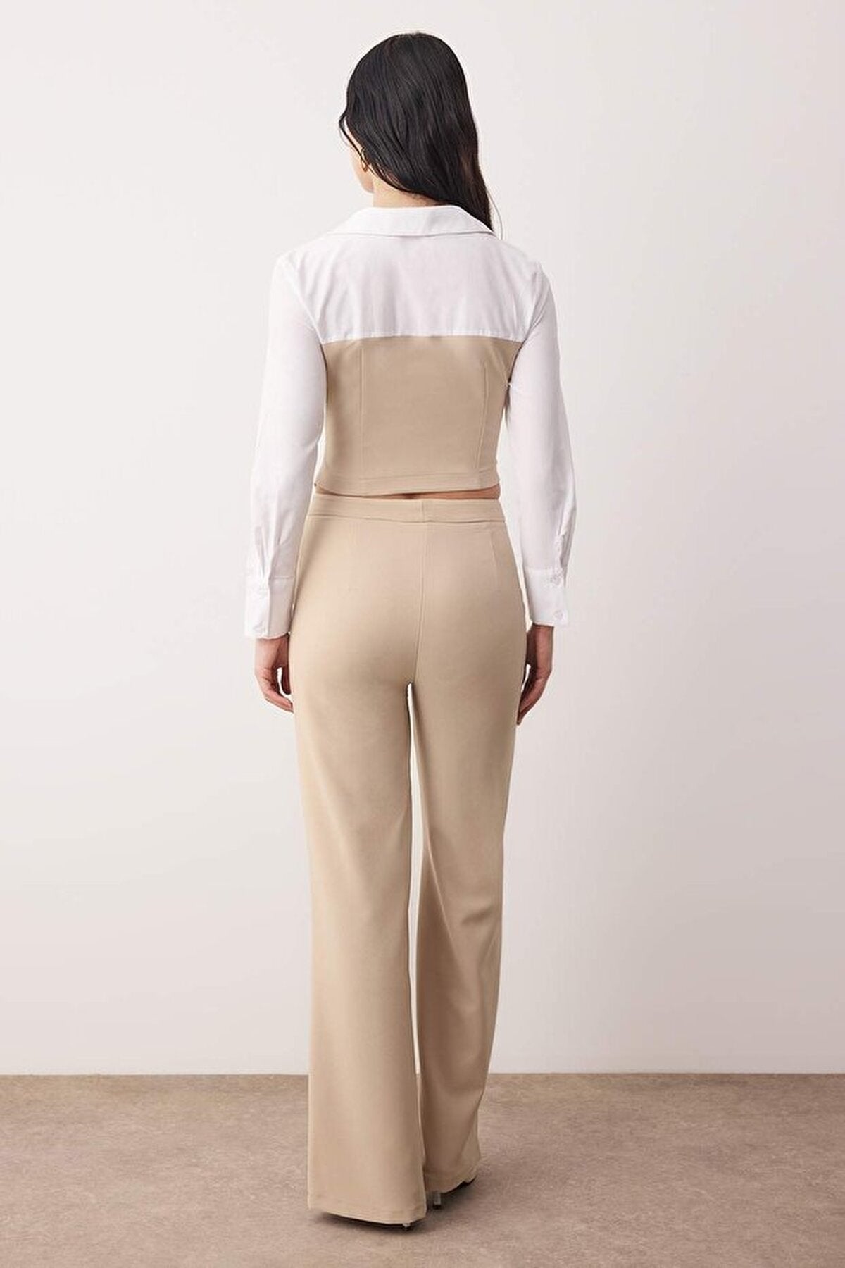 2-Piece Shirt Detail Buttoned Woven Top and Bottom Set