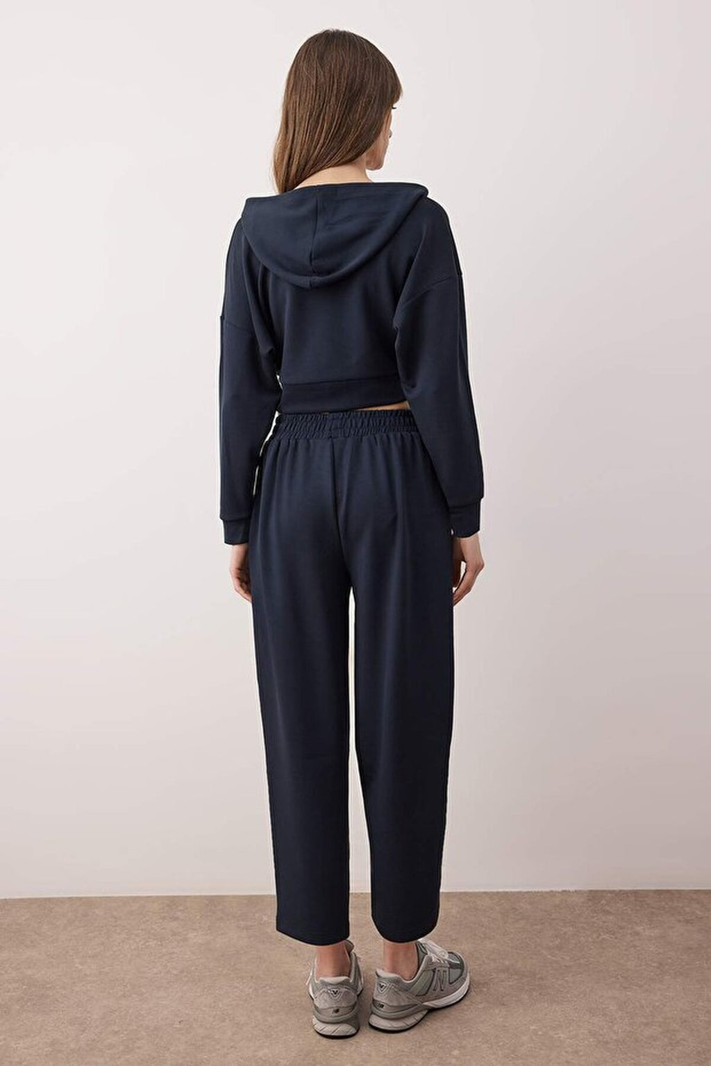 2-Piece Hooded Soft Fabric Knitted Top and Bottom Set