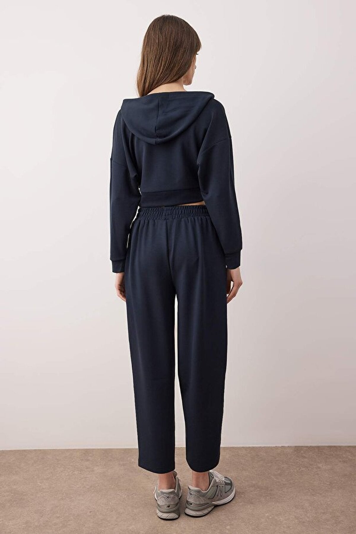 2-Piece Hooded Soft Fabric Knitted Top and Bottom Set