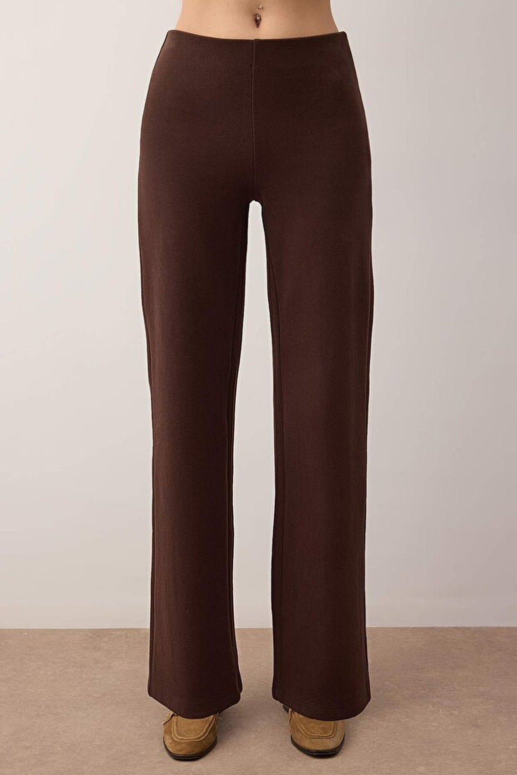 2-Piece Buttoned Knitted Palazzo Bottom - Peplum Top Set