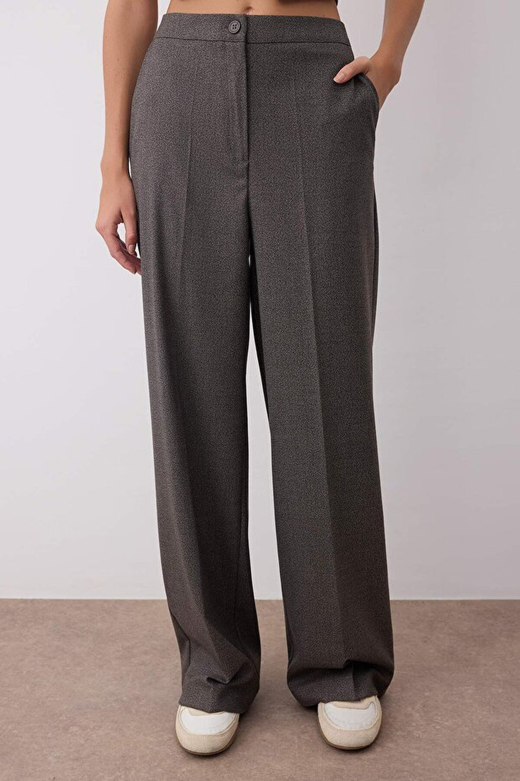 2-Piece Speckled Woven Vest and Trousers Set