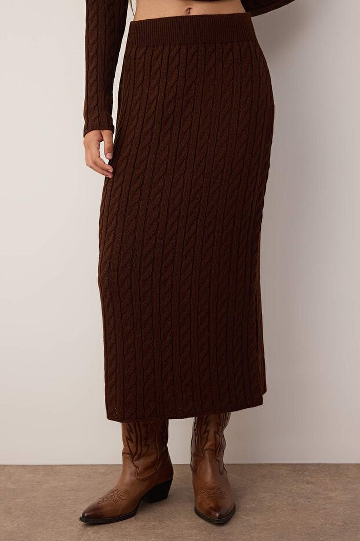 2-Piece Sweater-Skirt Knitwear Top and Bottom Set