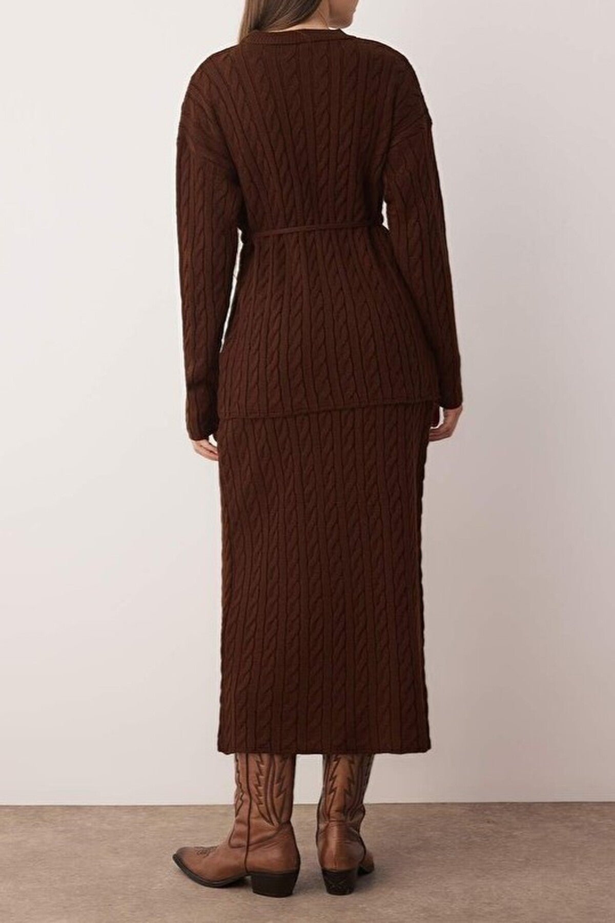 2-Piece Sweater-Skirt Knitwear Top and Bottom Set