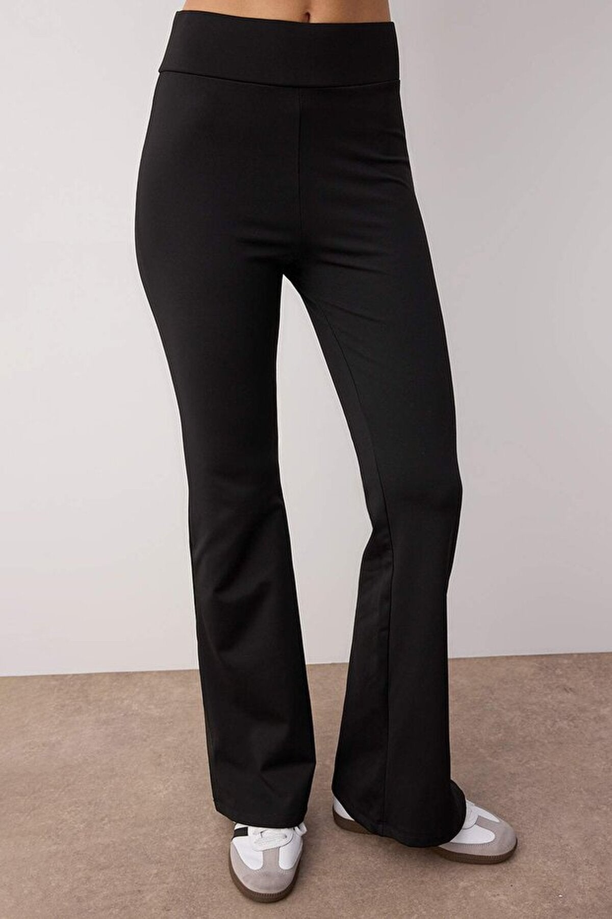 2-Piece Raglan Sleeve Relaxed Top & Flare Bottom Stretch Knit Top - Set