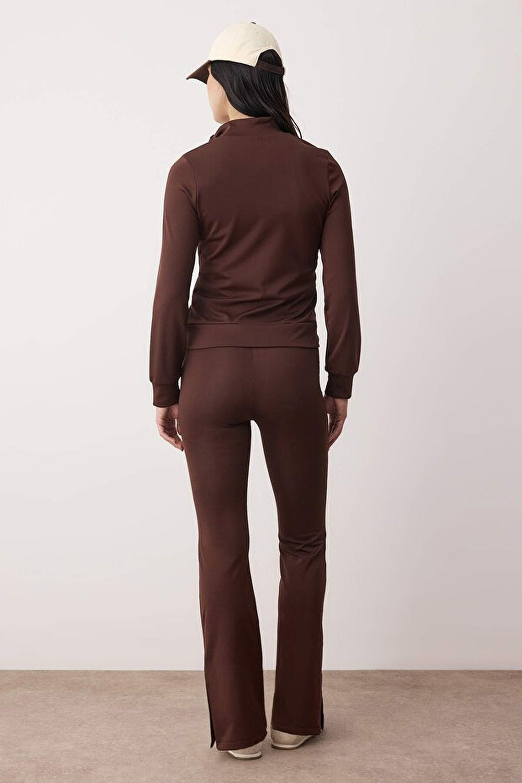 2-Piece Raglan Sleeve Relaxed Top & Flare Bottom Stretch Knit Top - Set