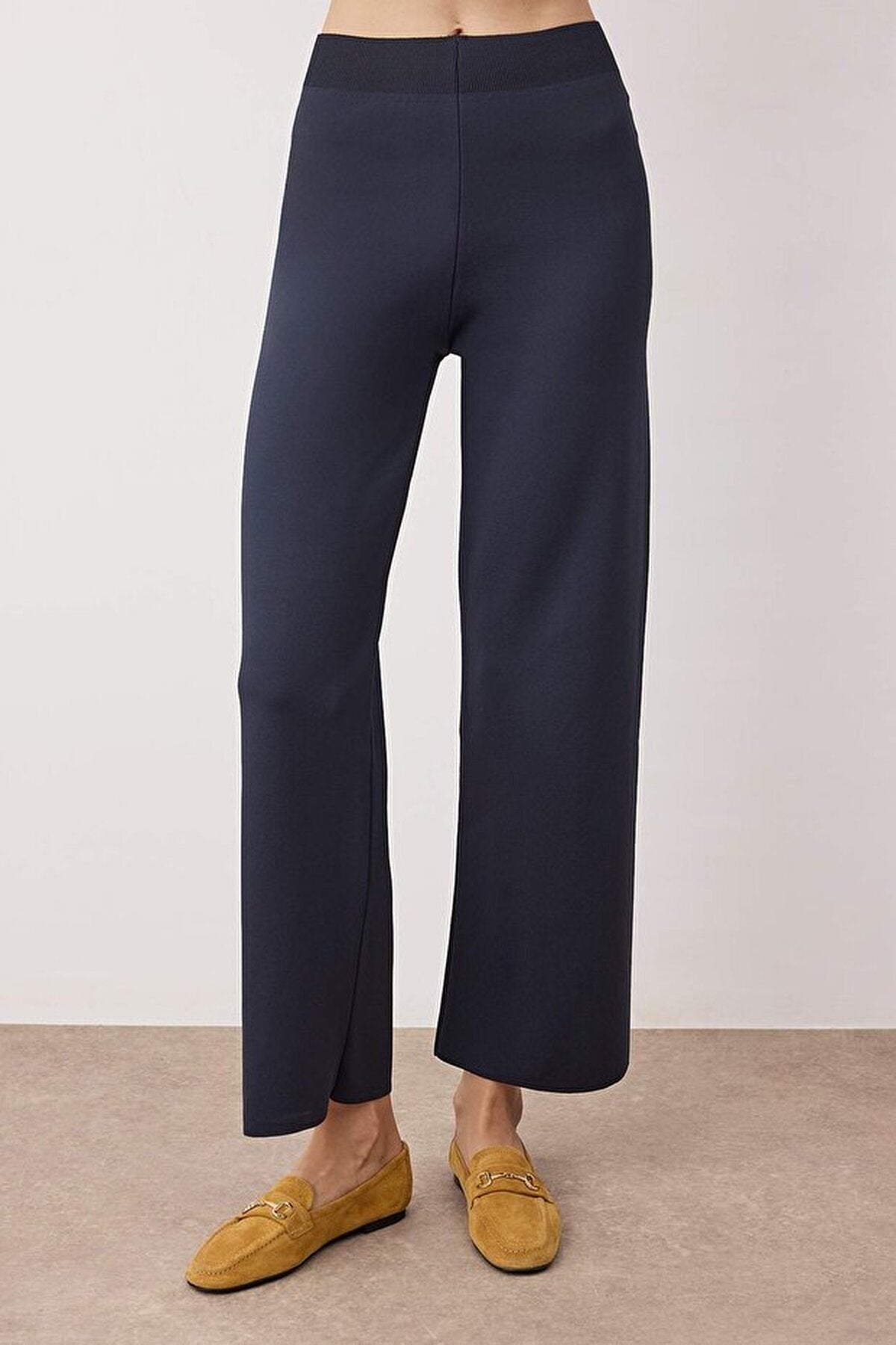2-Piece V-Neck Button Detail Cardigan-Pants Knitwear Set