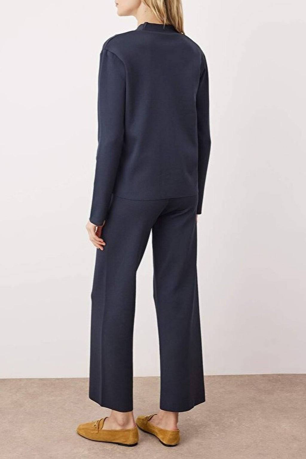 2-Piece V-Neck Button Detail Cardigan-Pants Knitwear Set