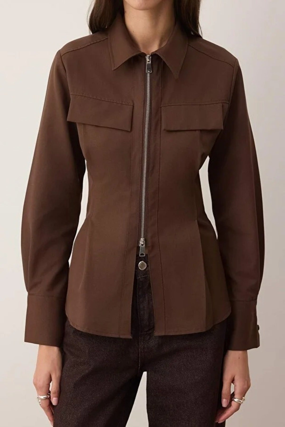 Zipper Detailed Shirt