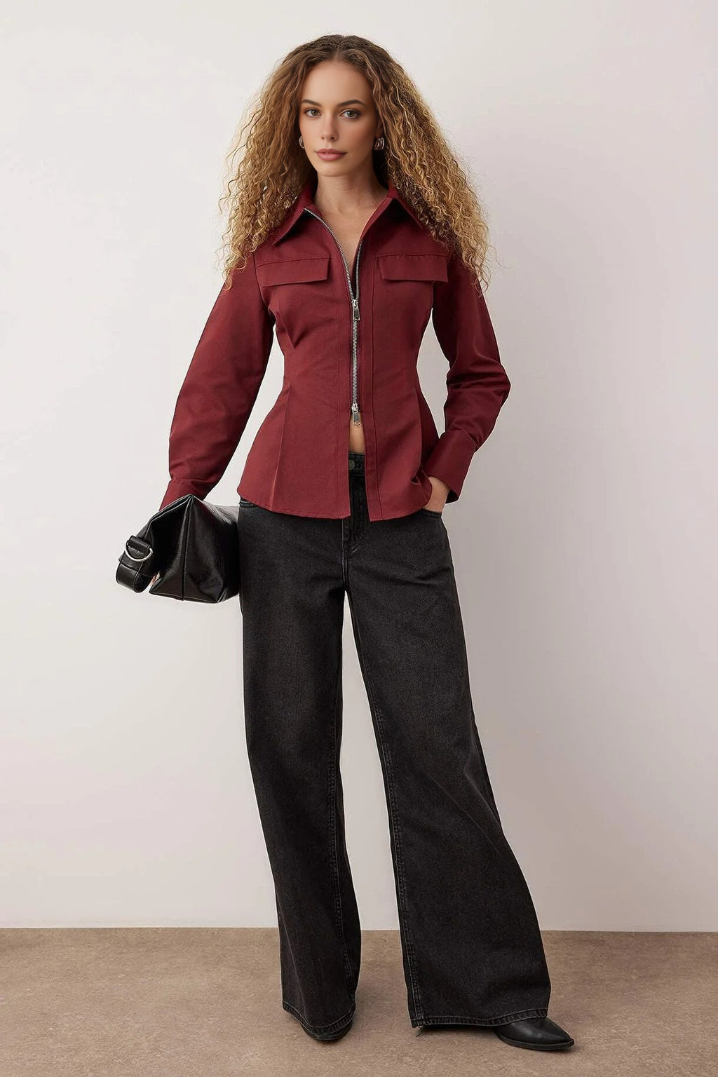 Zipper Detailed Shirt