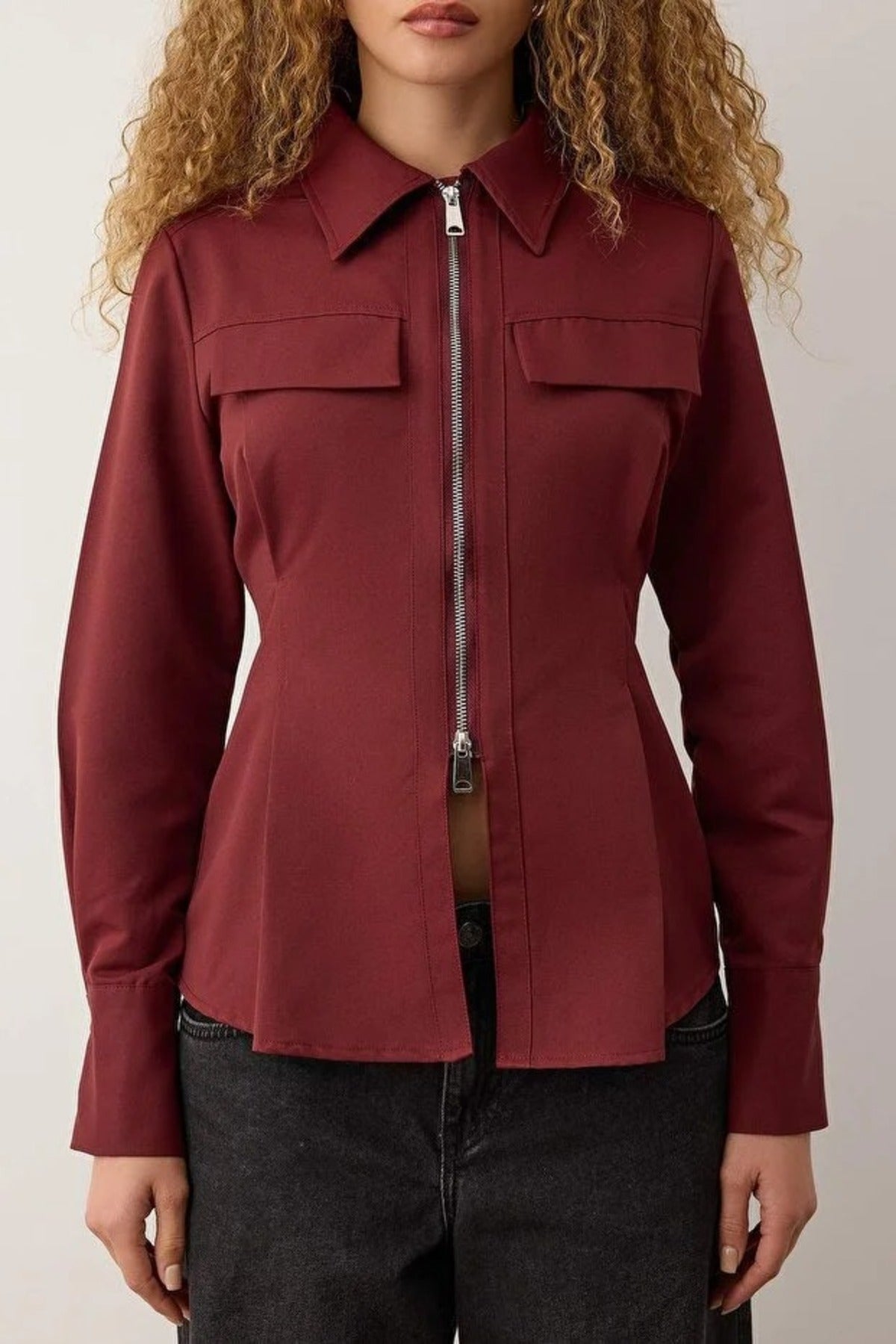 Zipper Detailed Shirt