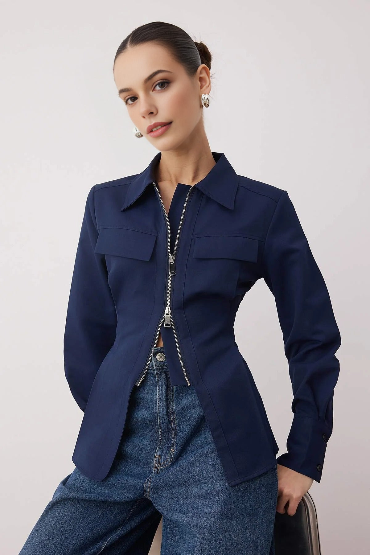 Zipper Detailed Shirt