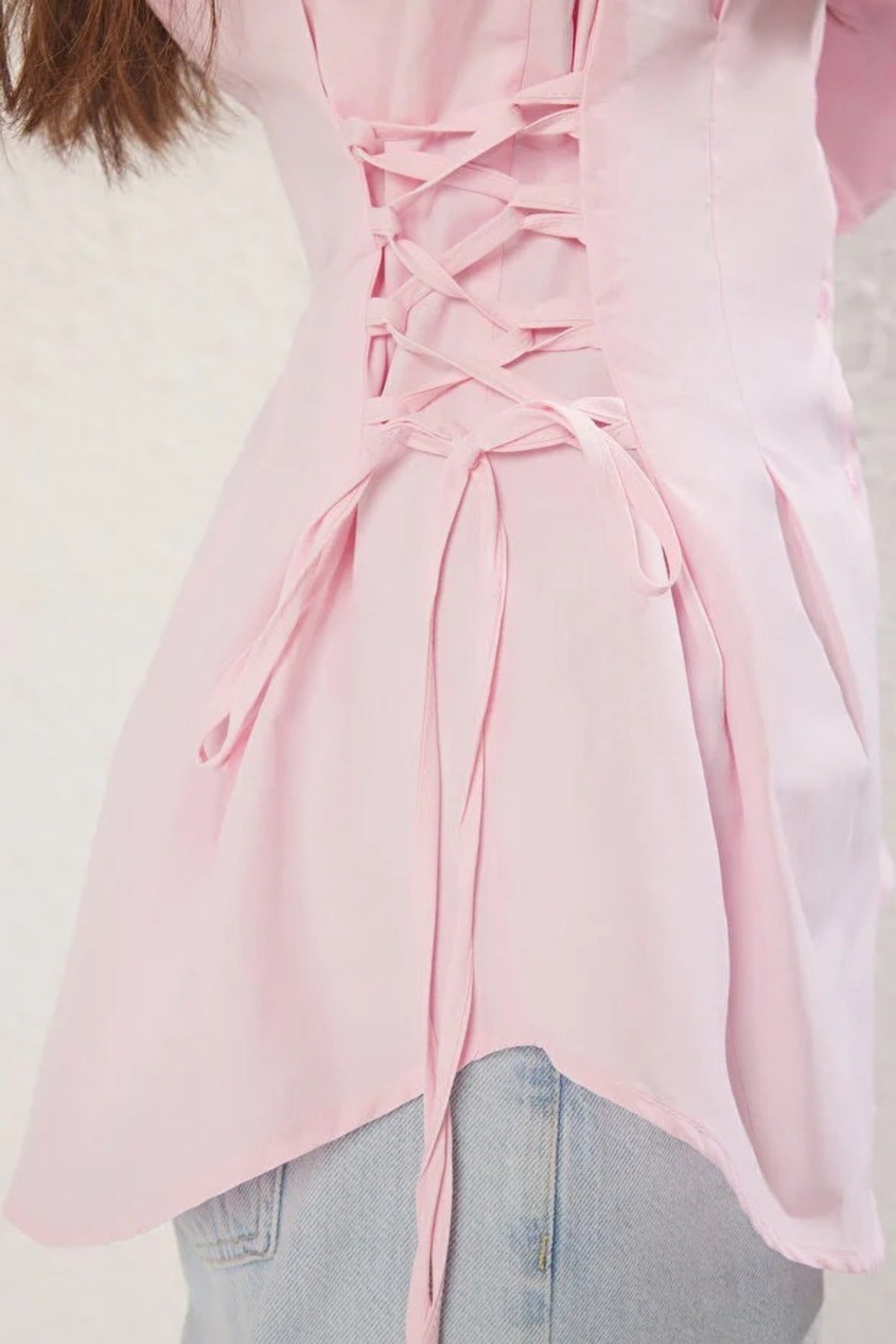 Woven Shirt with Waist Tie Detail