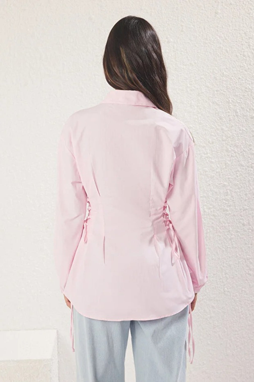 Woven Shirt with Waist Tie Detail