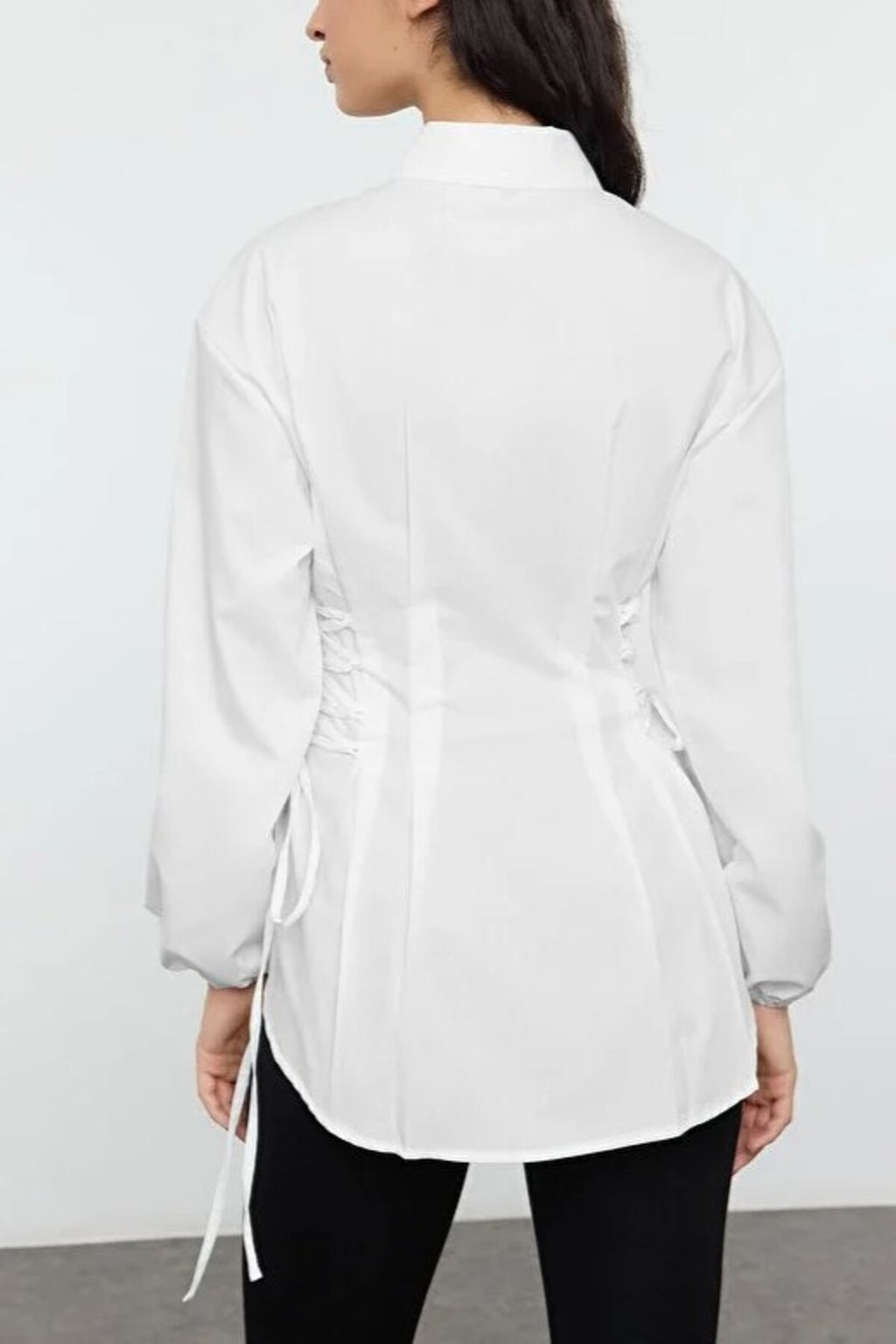 Woven Shirt with Waist Tie Detail