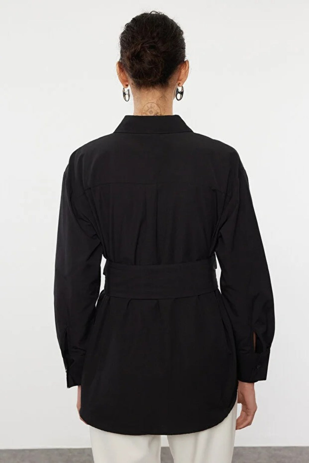 Woven Shirt with Belt Detail