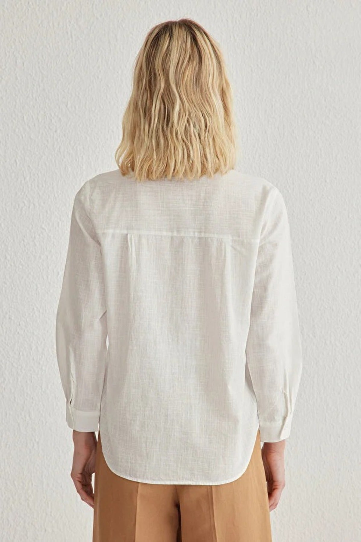 Linen Look Oversized Woven Shirt