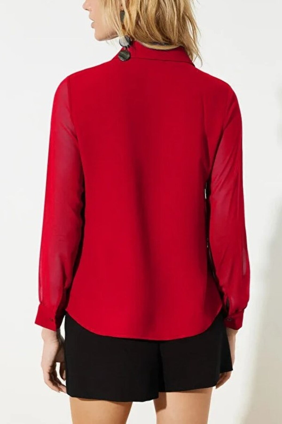 Woven Shirt with Transparent Sleeves