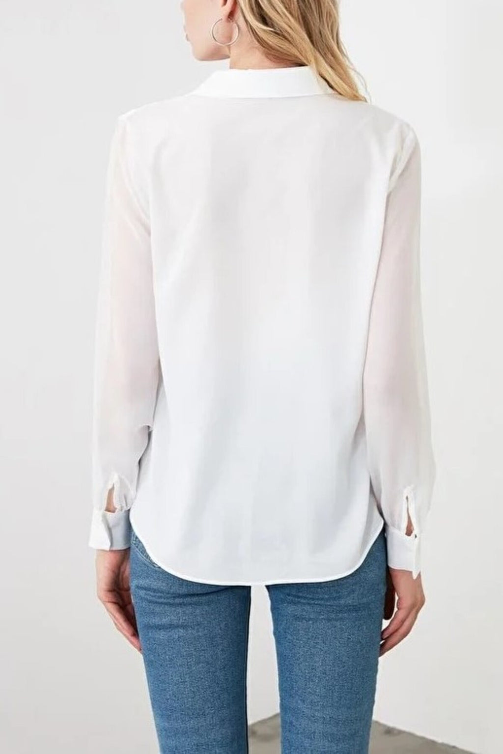 Woven Shirt with Transparent Sleeves